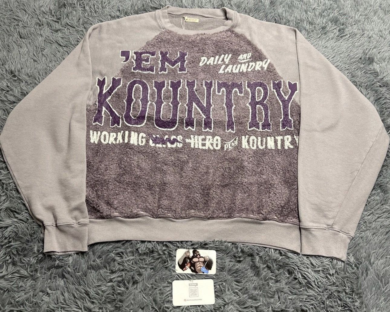 Kapital Kapital Knit x Fur Grizzly Sweater, 'Em Kountry, Purple Size US L / EU 52-54 / 3 - 2 Thumbnail