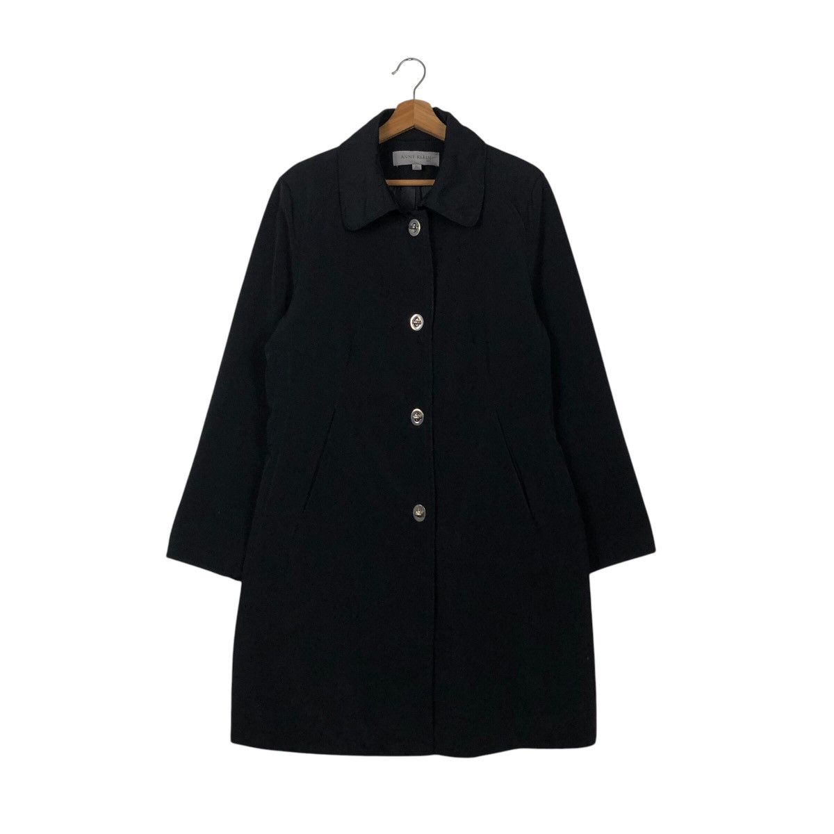 Vintage 📌Rich Black Vintage Long Jacket Anne Klein Coat Size US XL / EU 56 / 4 - 2 Thumbnail