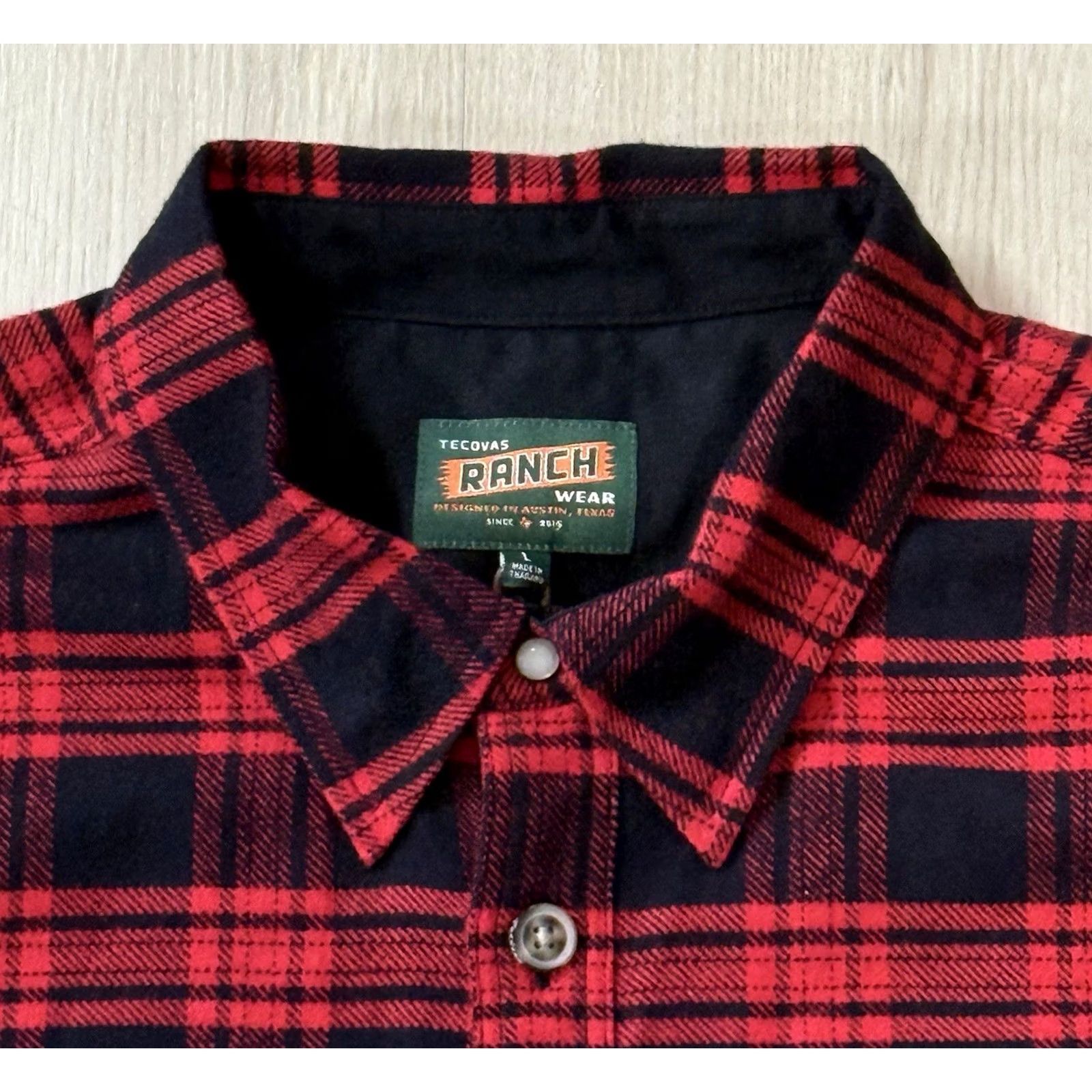 Tecovas Tecovas Ranch Wear Flannel Overshirt Large Buffalo Plaid Shirt Button-Up Chest Pockets Multicolor Cotton Western Cowboy USA L Regular NWT Size US L / EU 52-54 / 3 - 4 Thumbnail