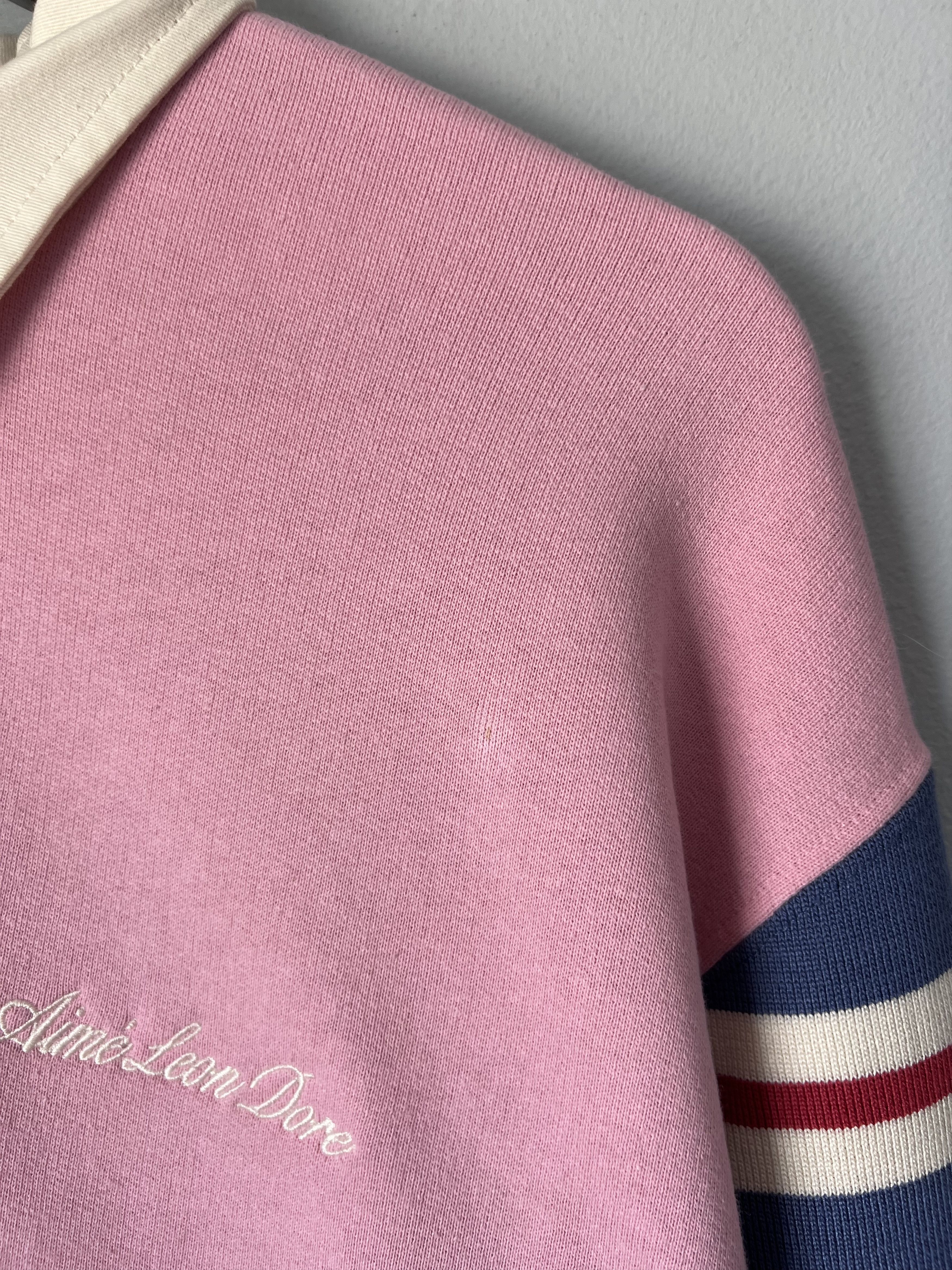Aime Leon Dore Aime Leon Dore Ribbed Shoulder Rugby Polo in PInk Size US XL / EU 56 / 4 - 5 Thumbnail