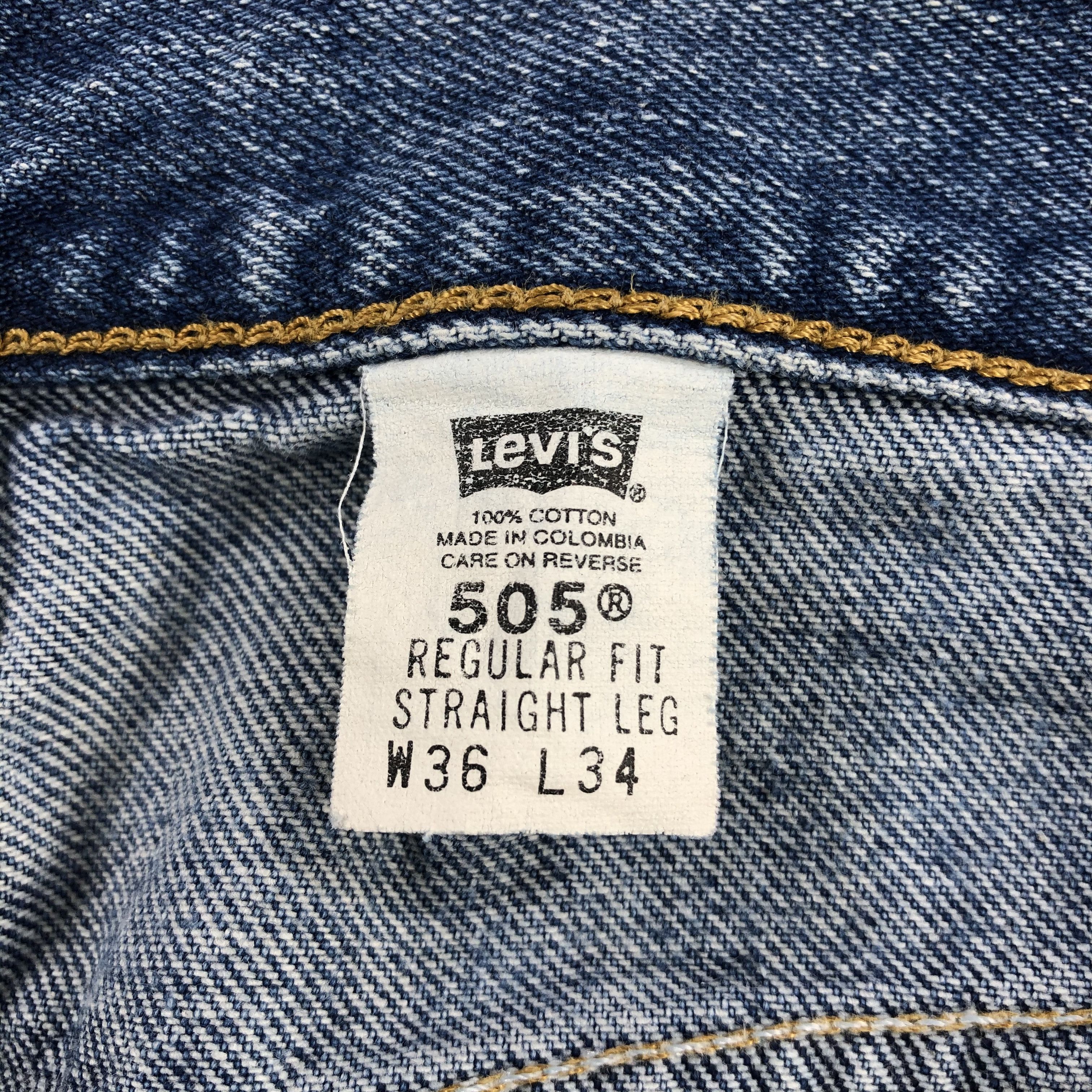 Levi's Vintage 90s Blue Wash Levis 505 Jeans-J2136 Size US 36 / EU 52 - 10 Thumbnail