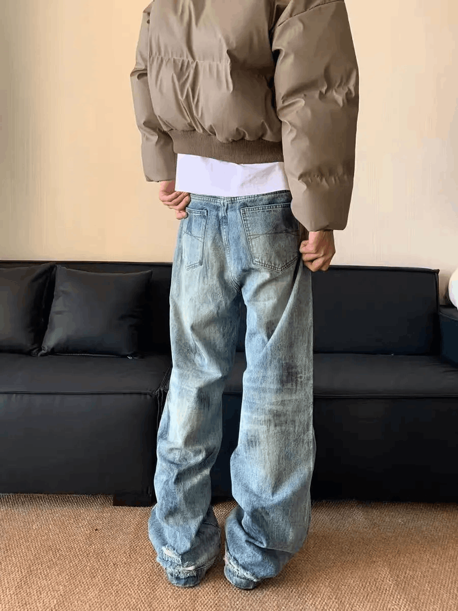 Vintage Vintage washed dirty high street Y2K baggy jeans Size US 28 / EU 44 - 4 Thumbnail