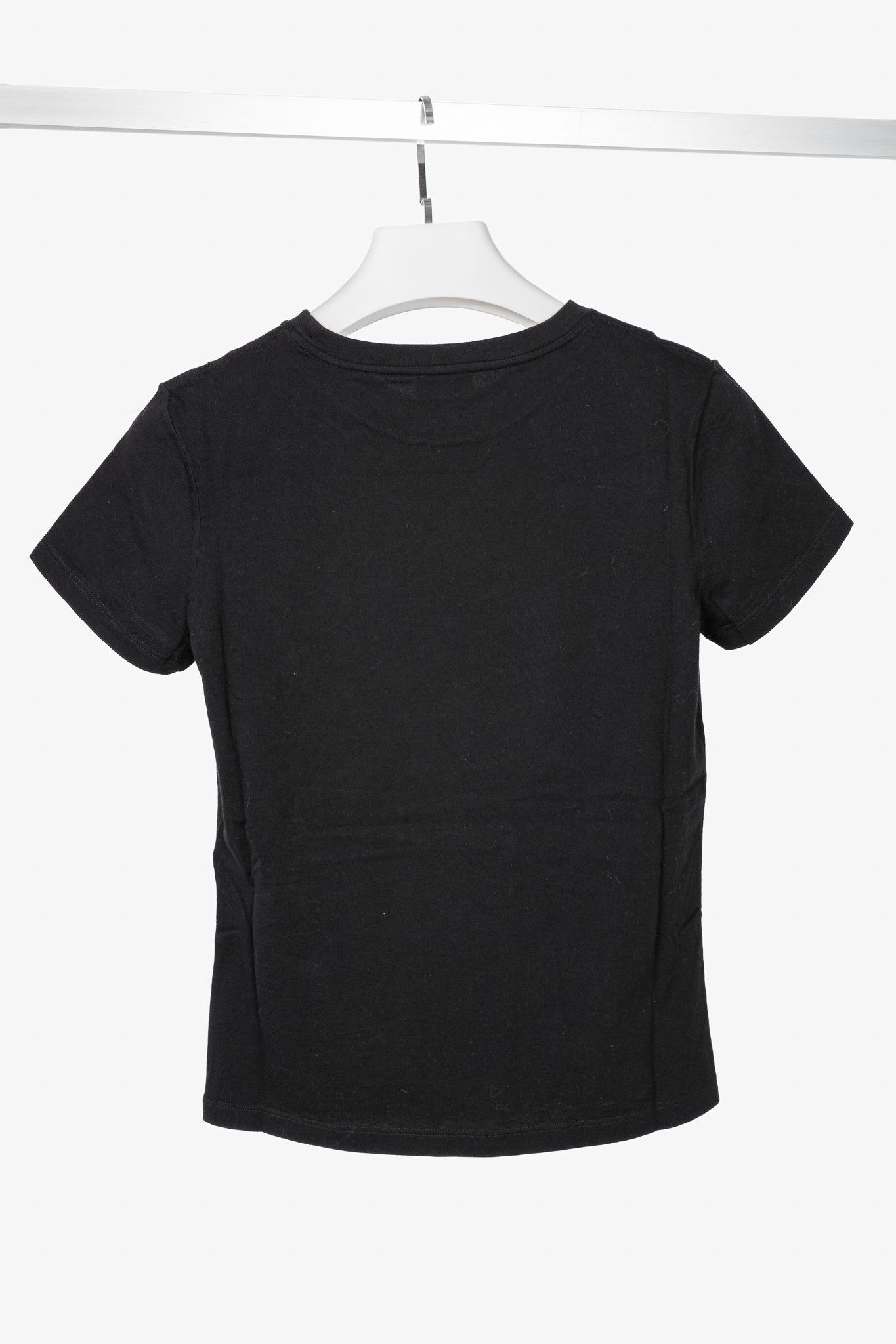 Saint Laurent Paris Saint Laurent Black Cotton-Jersey Short-Sleeve T-Shirt Size S / US 4 / IT 40 - 2 Thumbnail
