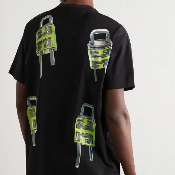 Givenchy Givenchy - 4G Lock Cotton-T-Shirt - Black - NEW W TAGS NWT Size US L / EU 52-54 / 3 - 7 Thumbnail