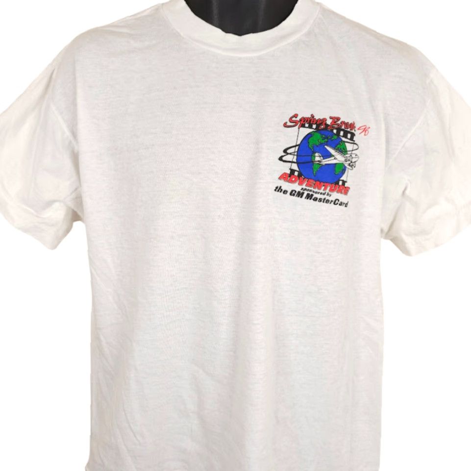 Vintage VINTAGE Spring Break T Shirt Mens L White 90s Water Skiing Alligator Beach Travel Surfer Pattern Solid Crew Neck Short Sleeve Cotton | Mens Size US L / EU 52-54 / 3 - 2 Thumbnail