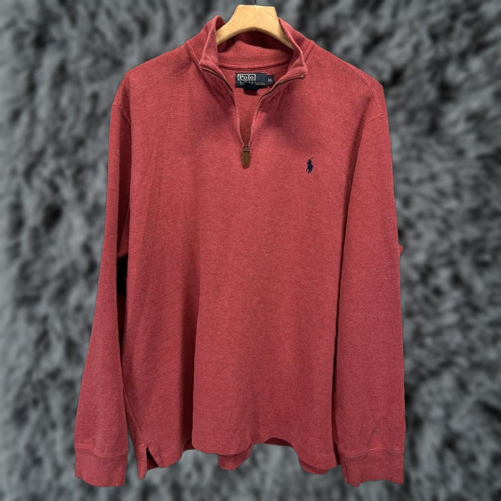 Polo Ralph Lauren VINTAGE Polo Ralph Lauren Pullover Shirt Size XL 1/4 Zip Men’s Red Knit Sweater Size US XL / EU 56 / 4 - 1 Thumbnail