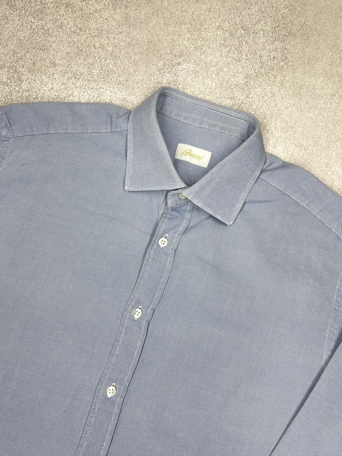 Brioni Brioni Oxford Button Up Shirt Blue Made in Italy Size US XL / EU 56 / 4 - 4 Thumbnail