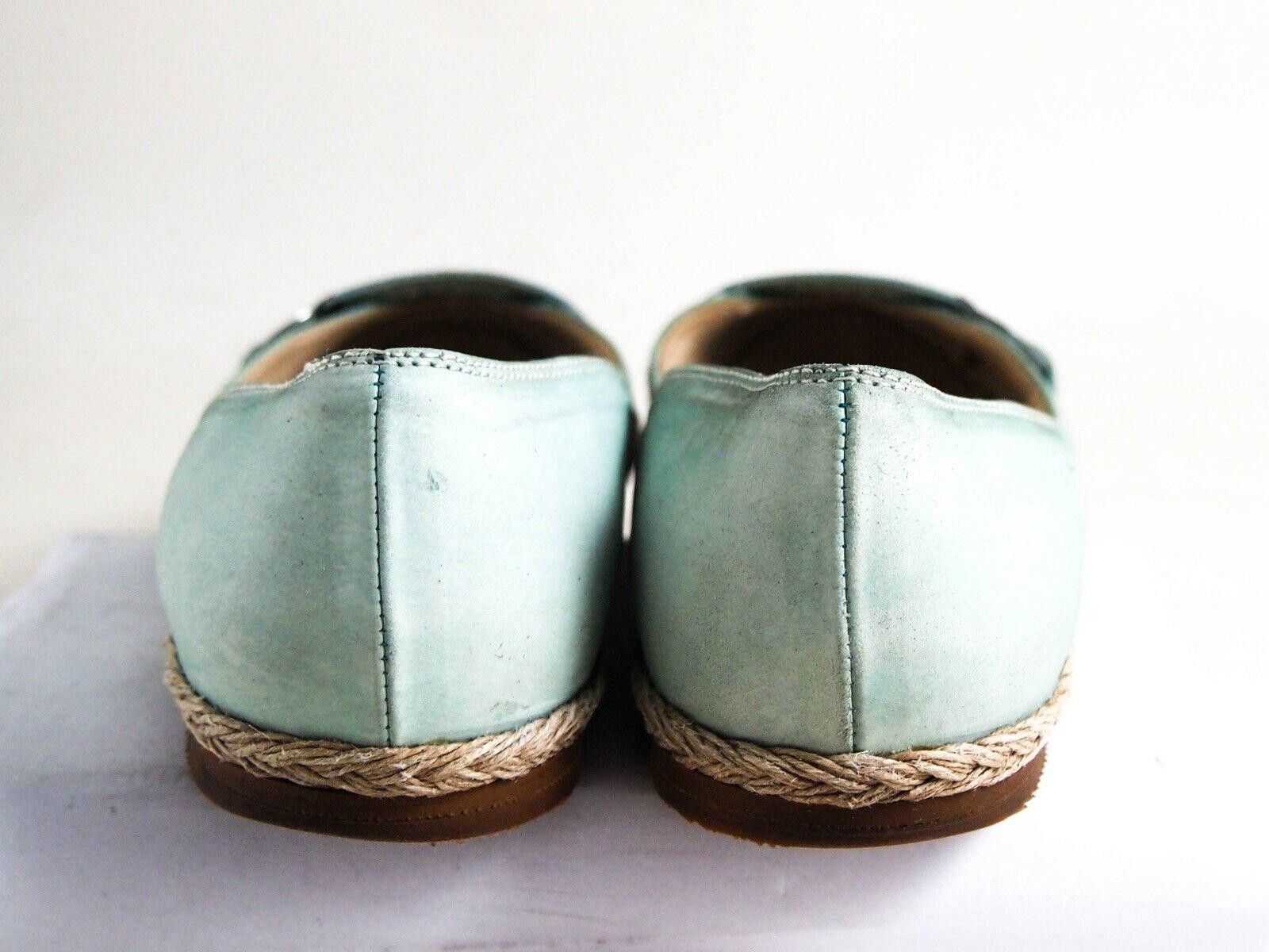 Salvatore Ferragamo Ferragamo Gancio Espadrilles Aqua Blue Suede EU 38 US 7.5 C Size US 7.5 / IT 37.5 - 8 Thumbnail