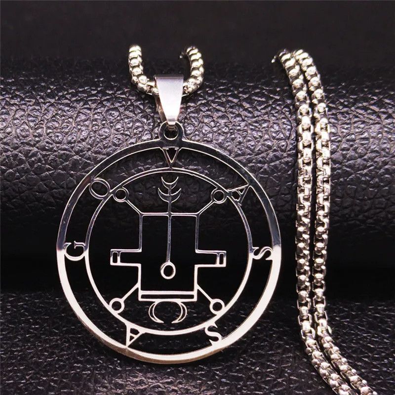 Jewelry Satan VASSAGO Statement Pendant Necklace Emblem Talisman Size ONE SIZE - 5 Thumbnail