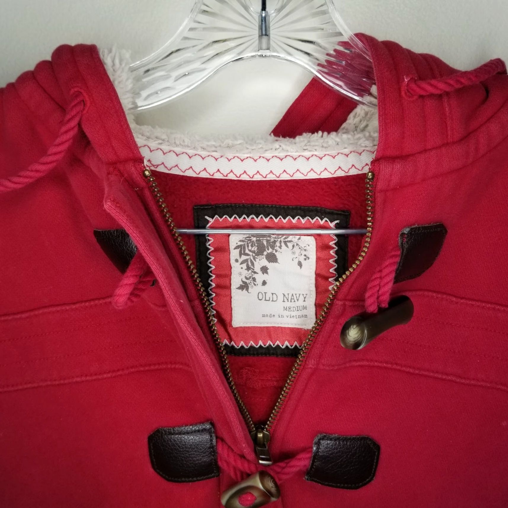 Old Navy OLD NAVY Womens Red Full Zip Long Sleeve Hoodie M Activewear Size M / US 6-8 / IT 42-44 - 2 Thumbnail