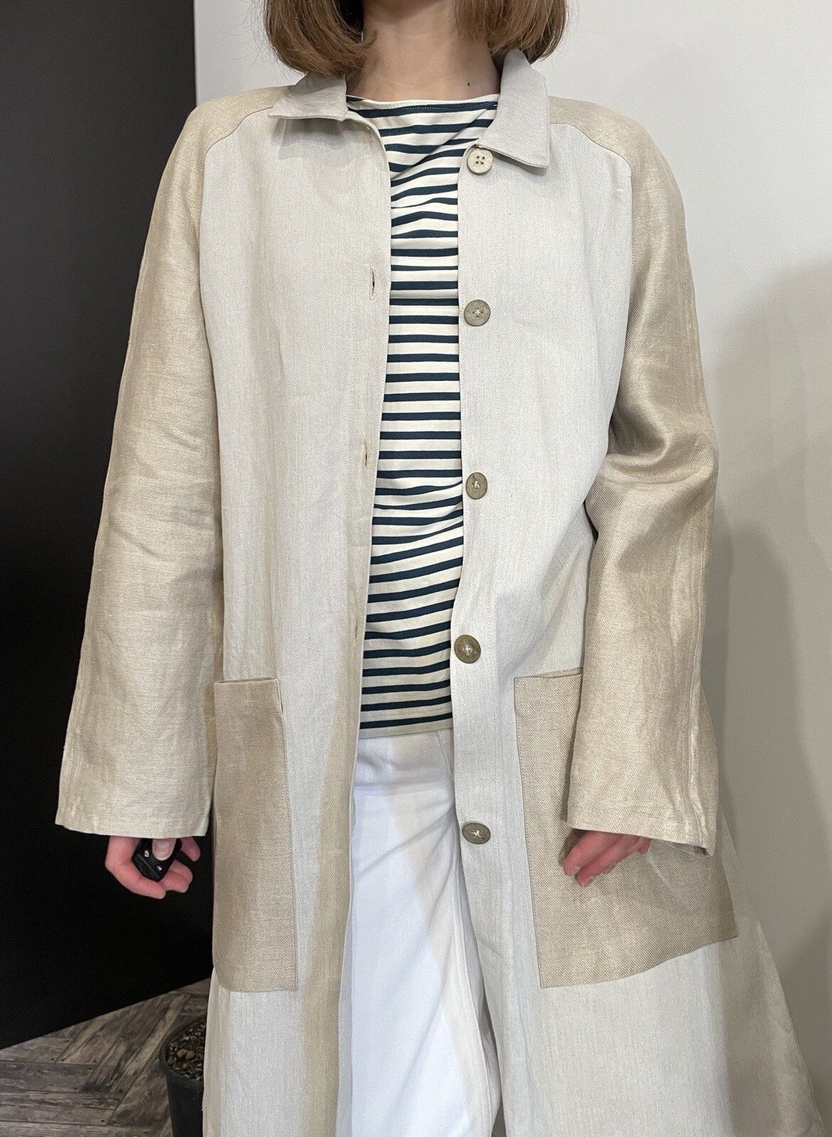 Tillmann Lauterbach Tillmann Lauterbach Designer Linen Trench Button Up Coat Size S / US 4 / IT 40 - 3 Thumbnail
