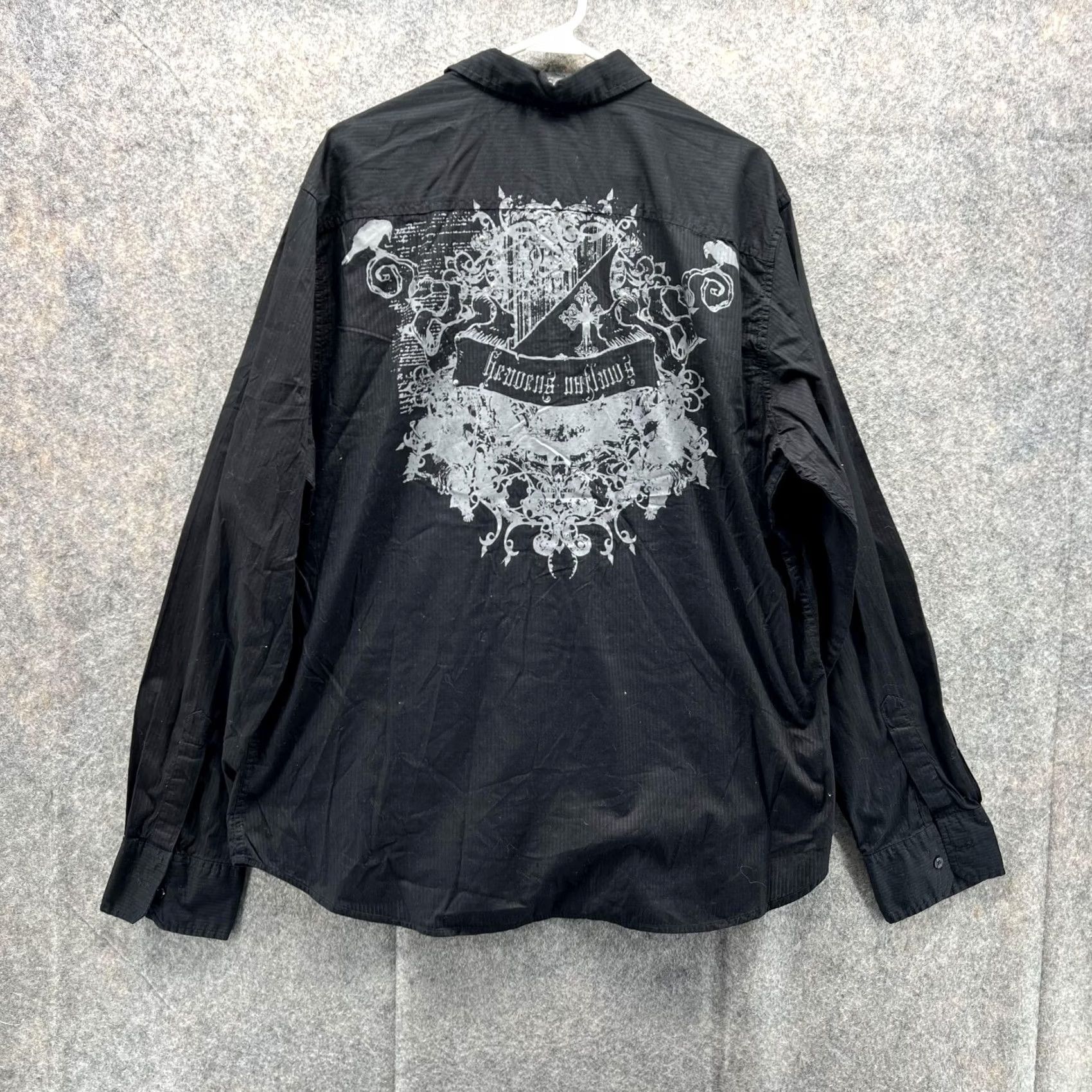 Guess GUESS Shirt Men XXL Adult Black Button-Up Vintage Cotton Casual Dark Long Sleeve Button-Down Collared Size US XXL / EU 58 / 5 - 7 Thumbnail