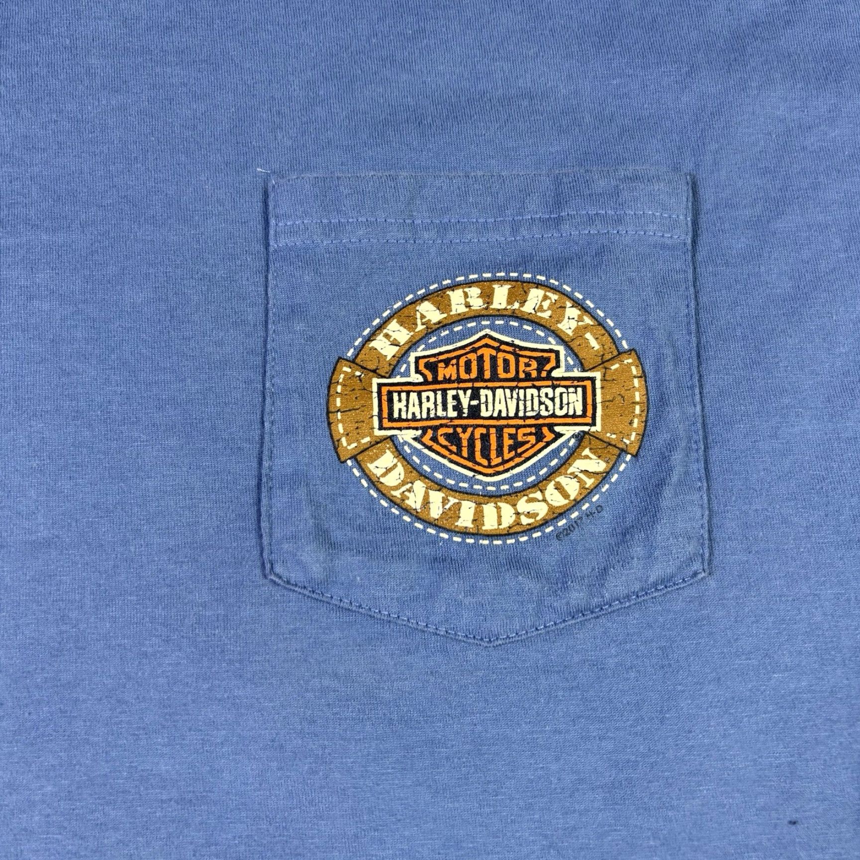Harley Davidson VINTAGE Harley-Davidson T Shirt Pocket Double Sided Biker XL Blue 90s Y2K Mens Shirt Size US XL / EU 56 / 4 - 4 Thumbnail