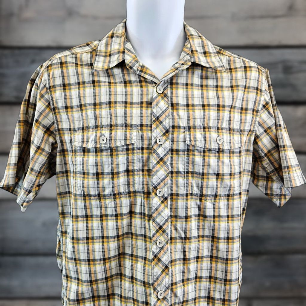 Royal Robbins Royal Robbins Button-Up Shirt Mens Medium Orange Gray Plaid Short Sleeve Nylon Multicolor Custom Size US M / EU 48-50 / 2 - 1 Thumbnail