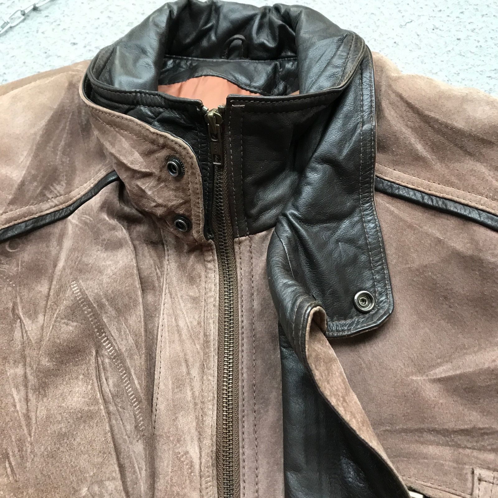 Other Byrnes & Baker Suede Leather Bomber Jacket Men Large L Brown Size US L / EU 52-54 / 3 - 7 Thumbnail