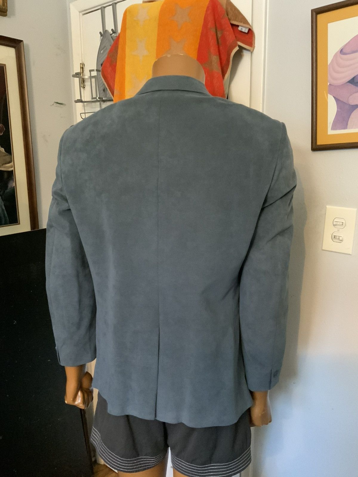 Designer × Vintage Vintage Halston Academy Awards Blue Halo Suede Blazer Jacket Size US S / EU 44-46 / 1 - 11 Thumbnail