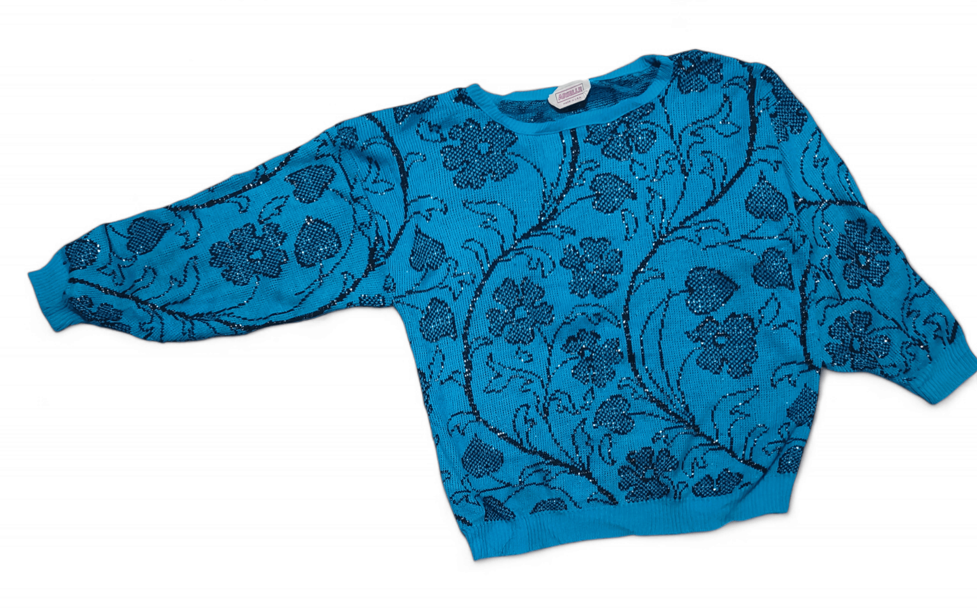 Vintage Vintage 70s ARIELLE Women's Floral Motifs Knit Sweater Size S / US 4 / IT 40 - 4 Thumbnail