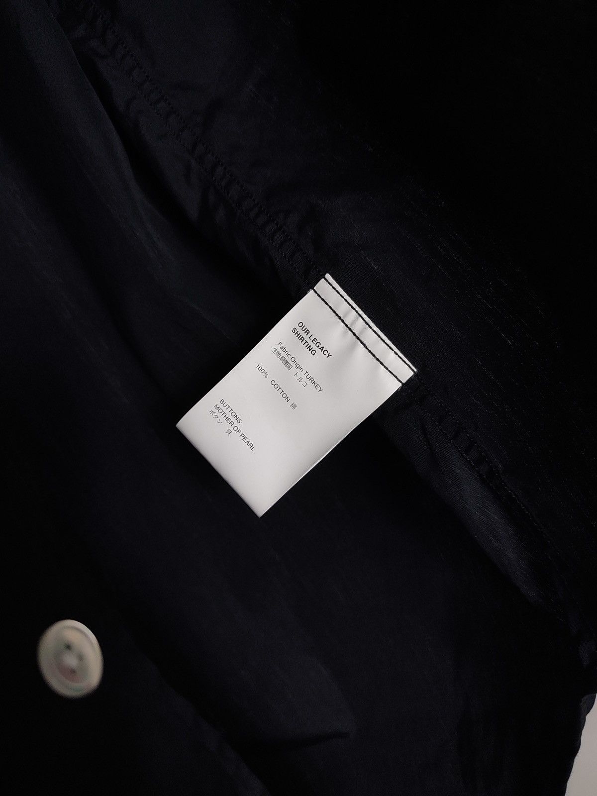 Our Legacy Our Legacy Black Oversized Pearl Long Sleeve Shirt Size US L / EU 52-54 / 3 - 11 Thumbnail
