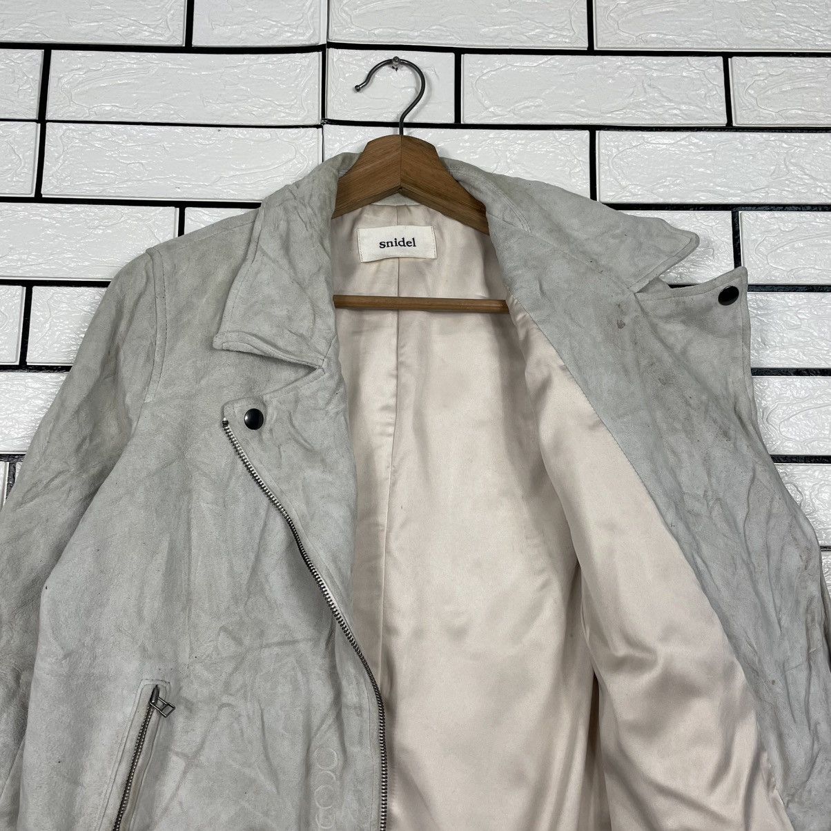 Japanese Brand Snidel Double Colar Leather Jacket Size S / US 4 / IT 40 - 10 Thumbnail