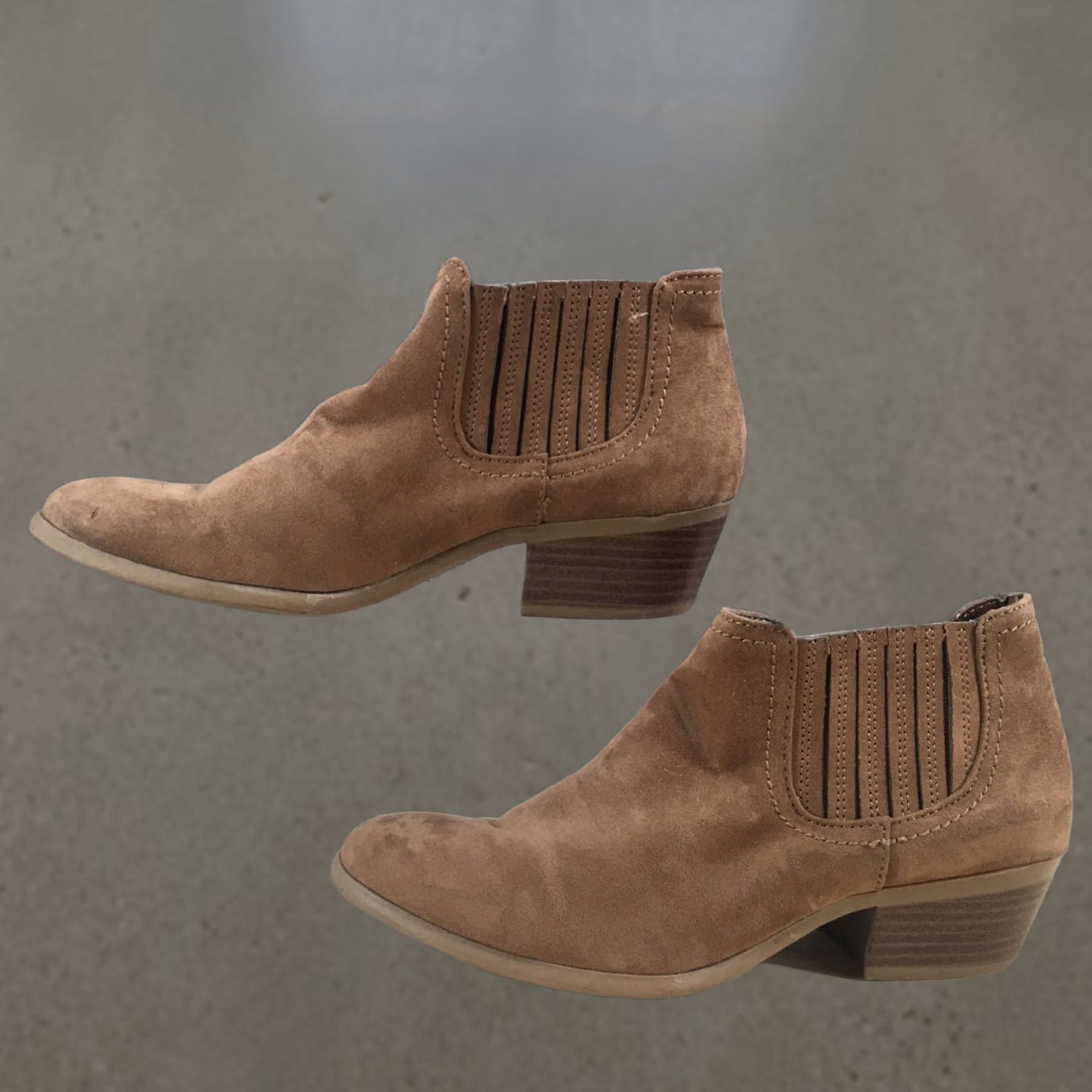 Vintage American Eagle Boots Womens 7 Casual Slip On Ankle Bootie Brown Fabric Heels Size US 7 / IT 37 - 1 Thumbnail