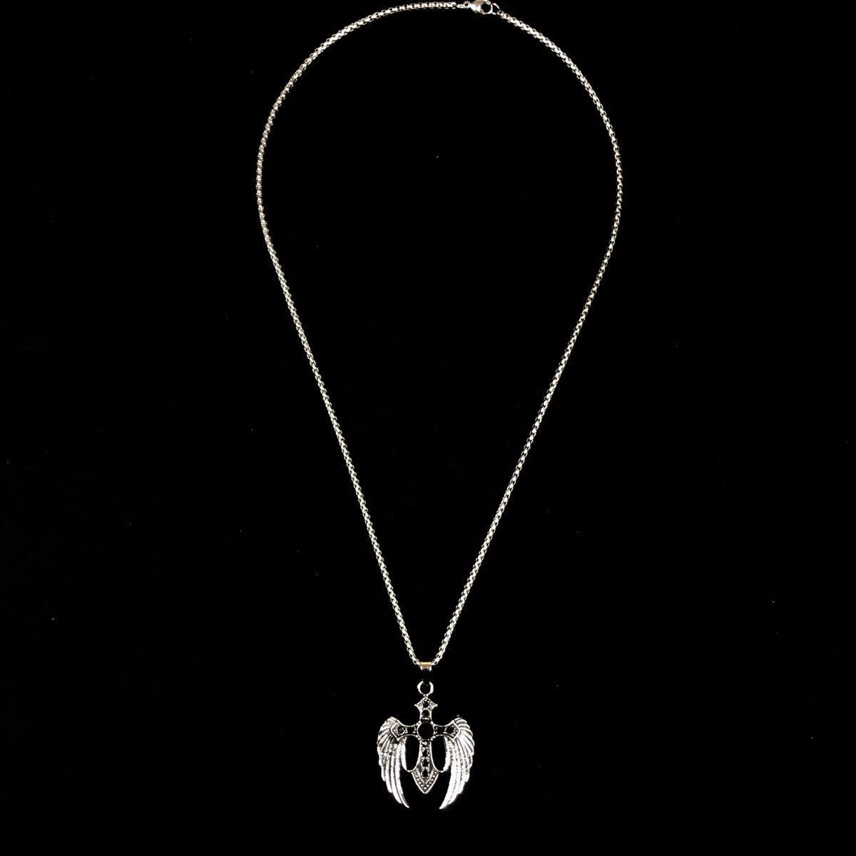 Jewelry Wings Cross Necklace Crystal Chain Punk Gothic Size ONE SIZE - 2 Thumbnail