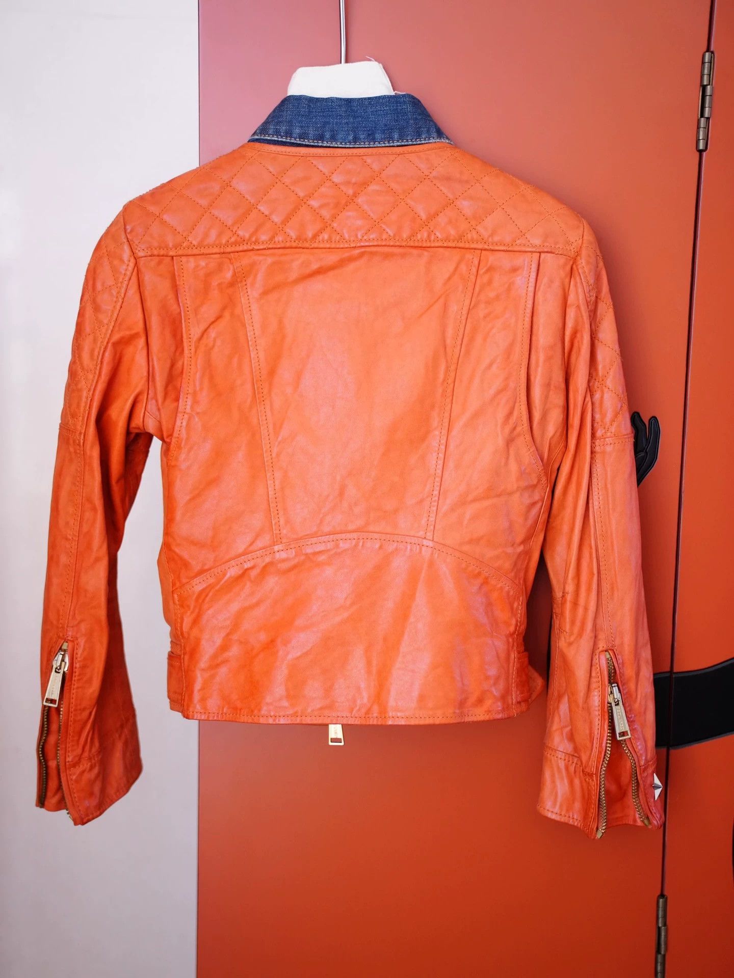 Dsquared2 Dsquared2 Leather Denim Moto Short Jacket S/M Size S / US 4 / IT 40 - 5 Thumbnail