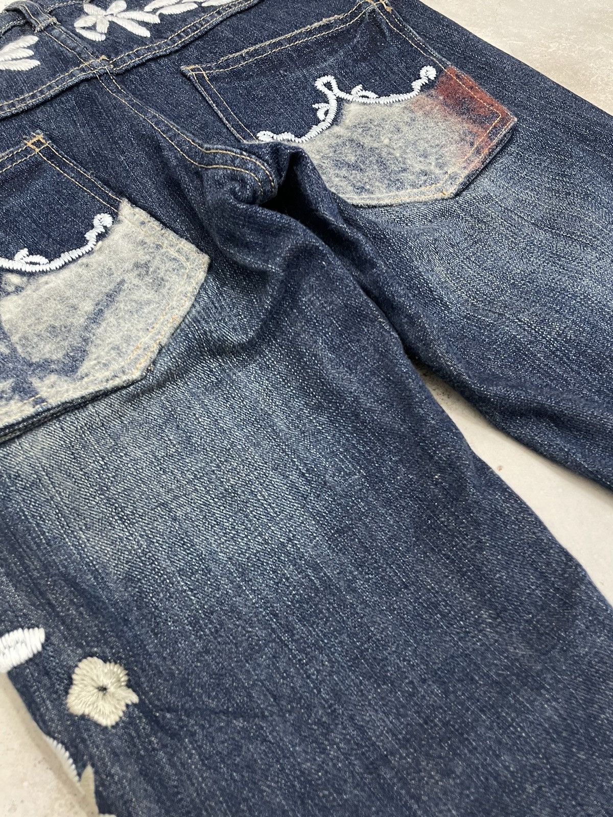 Frankie Shop Floral Motive Embroidery Flare Mud Indigo Denim Size US 28 / EU 44 - 16 Thumbnail