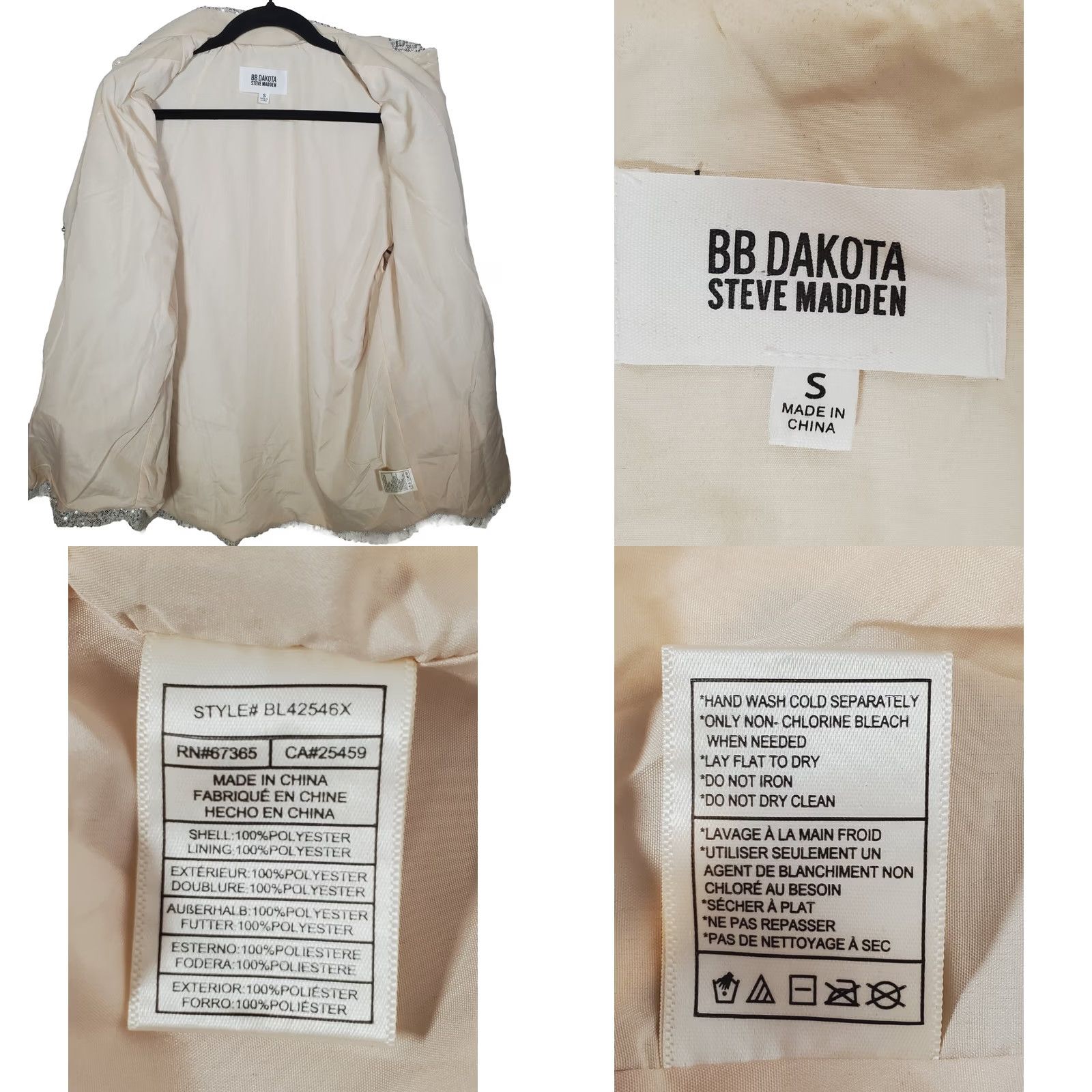 BB Dakota BB Dakota by Steve Madden Glitter Sweet Jacket All-Over Sequins Womens Size S Size S / US 4 / IT 40 - 8 Thumbnail
