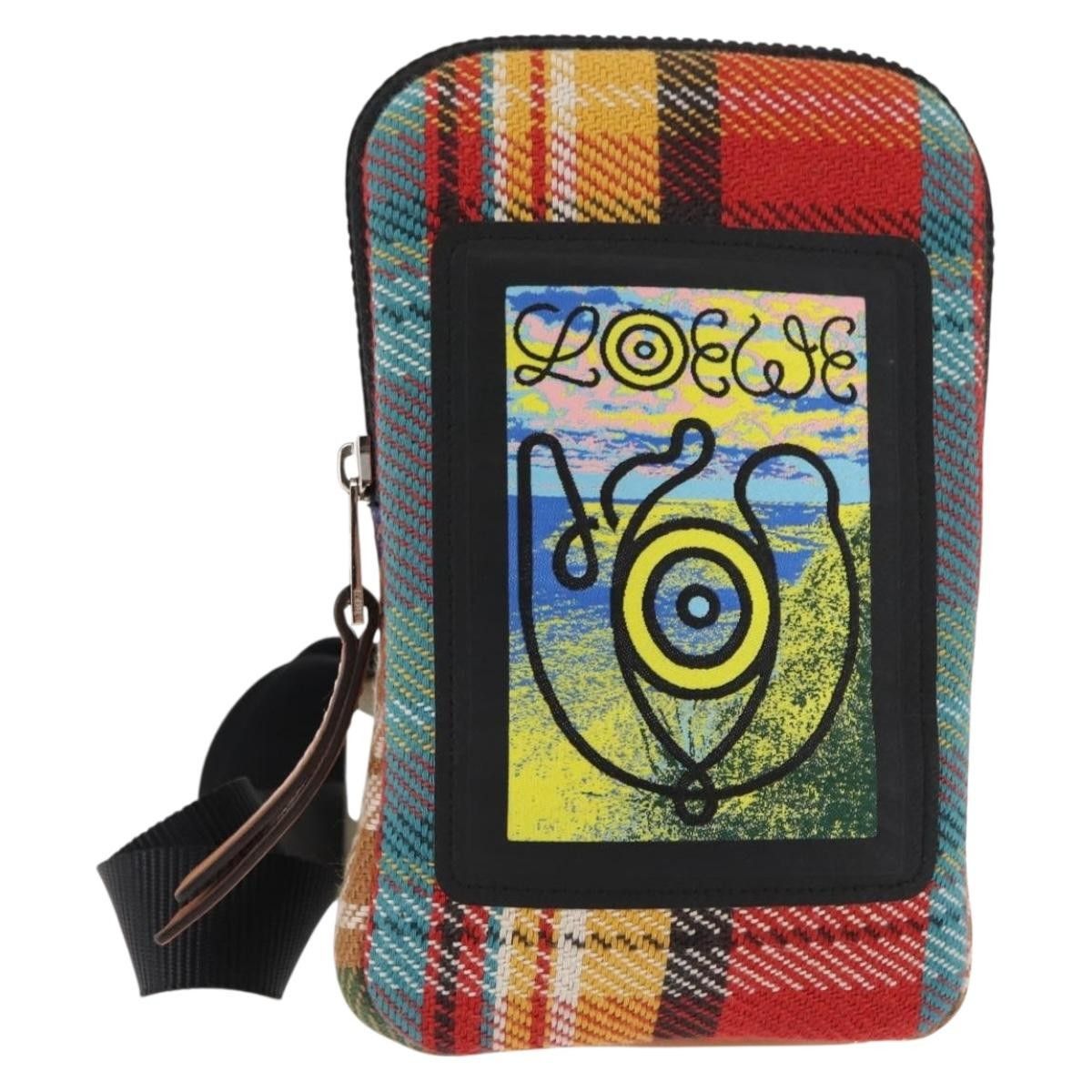 Loewe Loewe Eye/Loewe/Nature Zip Neck Pouch Canvas with Applique Size ONE SIZE - 1 Thumbnail