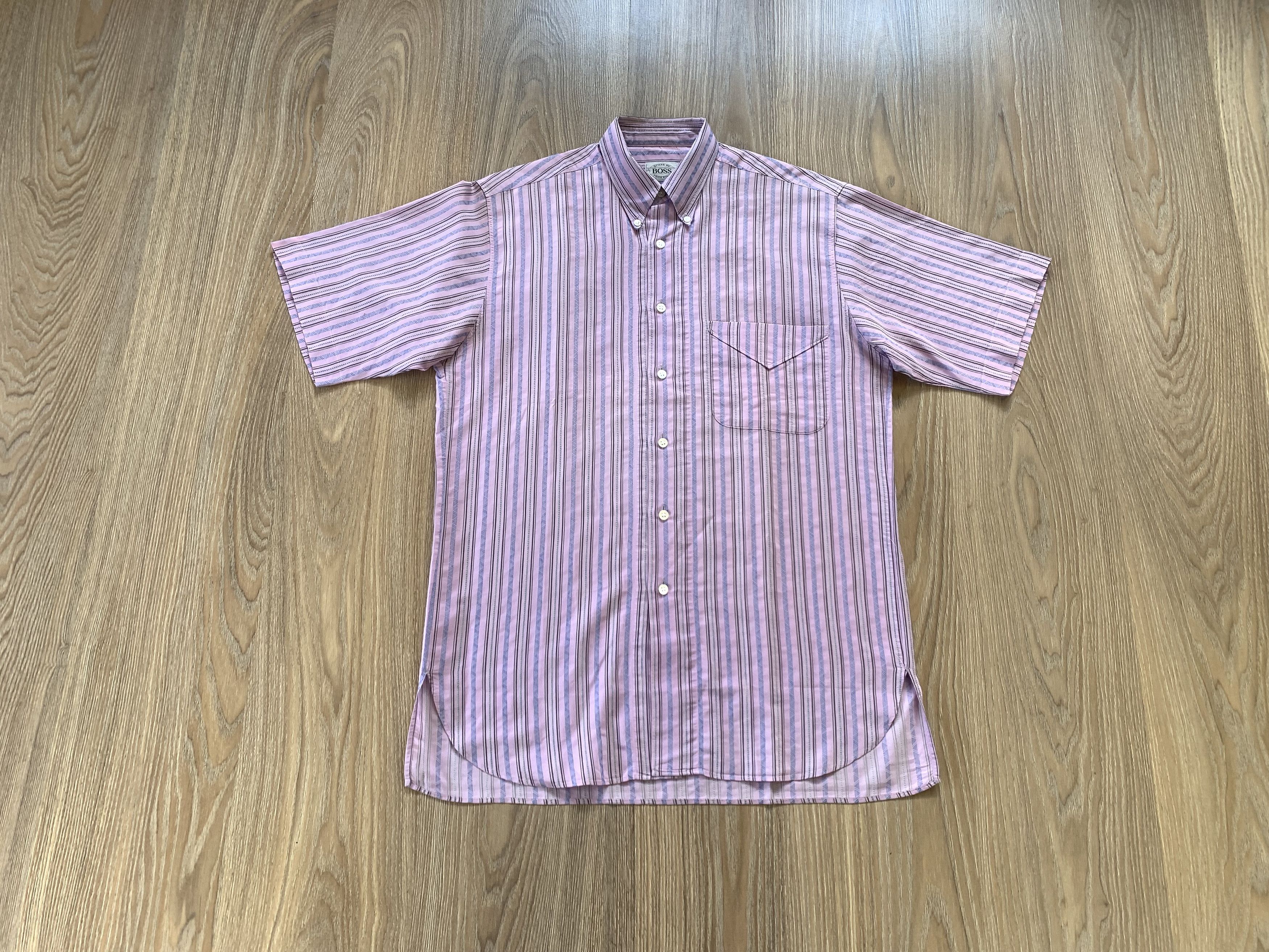 Hugo Boss Rare Retro Hugo Boss Stripe Short Sleeve Shirt Size US M / EU 48-50 / 2 - 11 Thumbnail