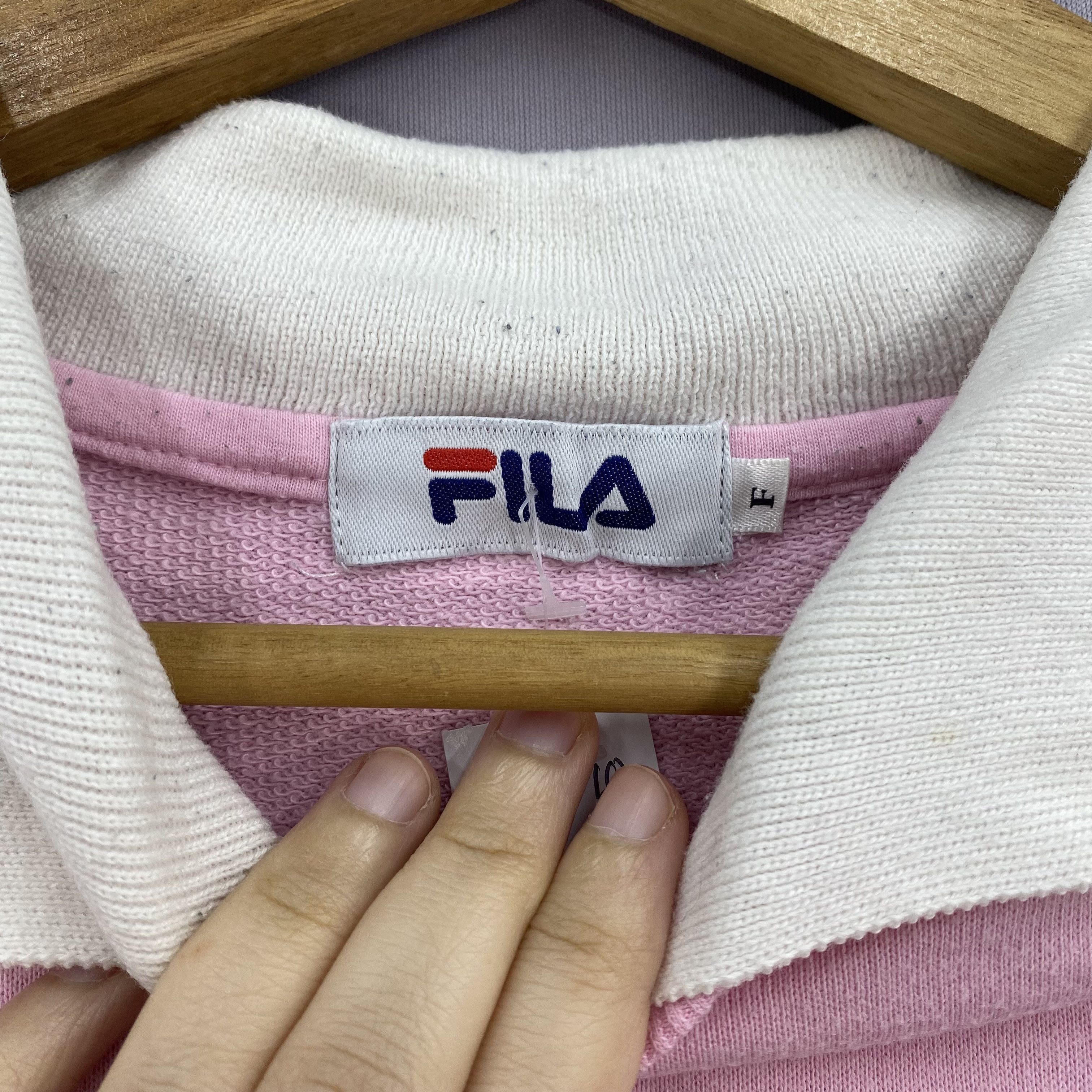 Fila Vintage 90S Fila Polo Sweatshirt Pink Pullover Sweater Size US L / EU 52-54 / 3 - 5 Thumbnail