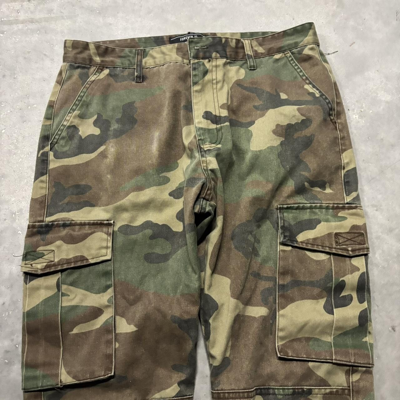 Japanese Brand × Vintage Crazy Vintage Y2K/2000s Grunge Camo Streetwear Cargo Pants! Size US 32 / EU 48 - 5 Thumbnail