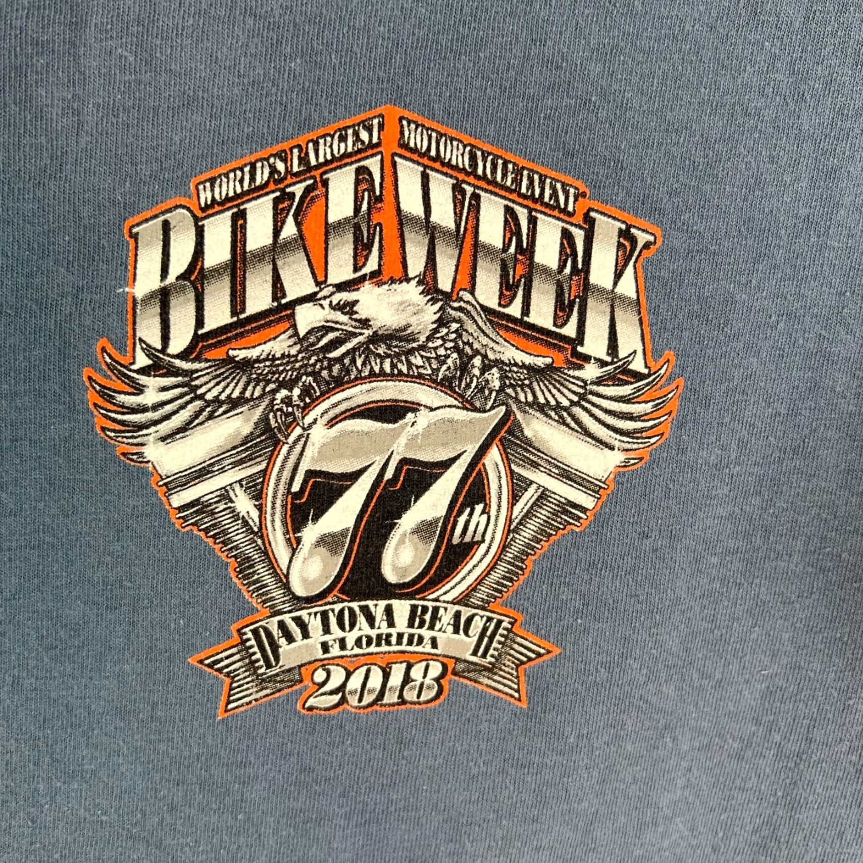 Gildan Gildan Daytona Bike Week T-Shirt Adult XL Blue 2-Sided Graphic Biker Skull 2018 Mens Size US XL / EU 56 / 4 - 3 Thumbnail