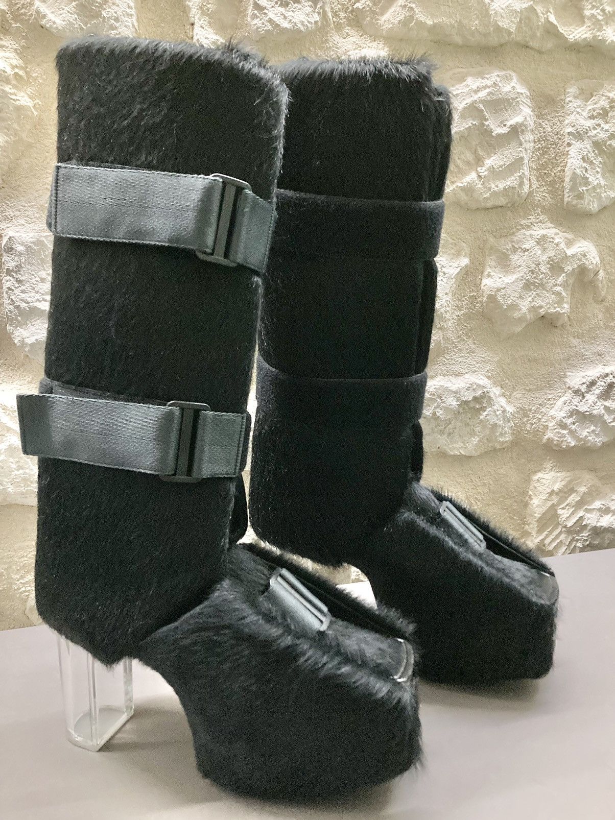 Rick Owens NEVER WORN / Calf Hair Splint Platform Boots by Rick Owens Size US 10 / EU 43 - 3 Thumbnail