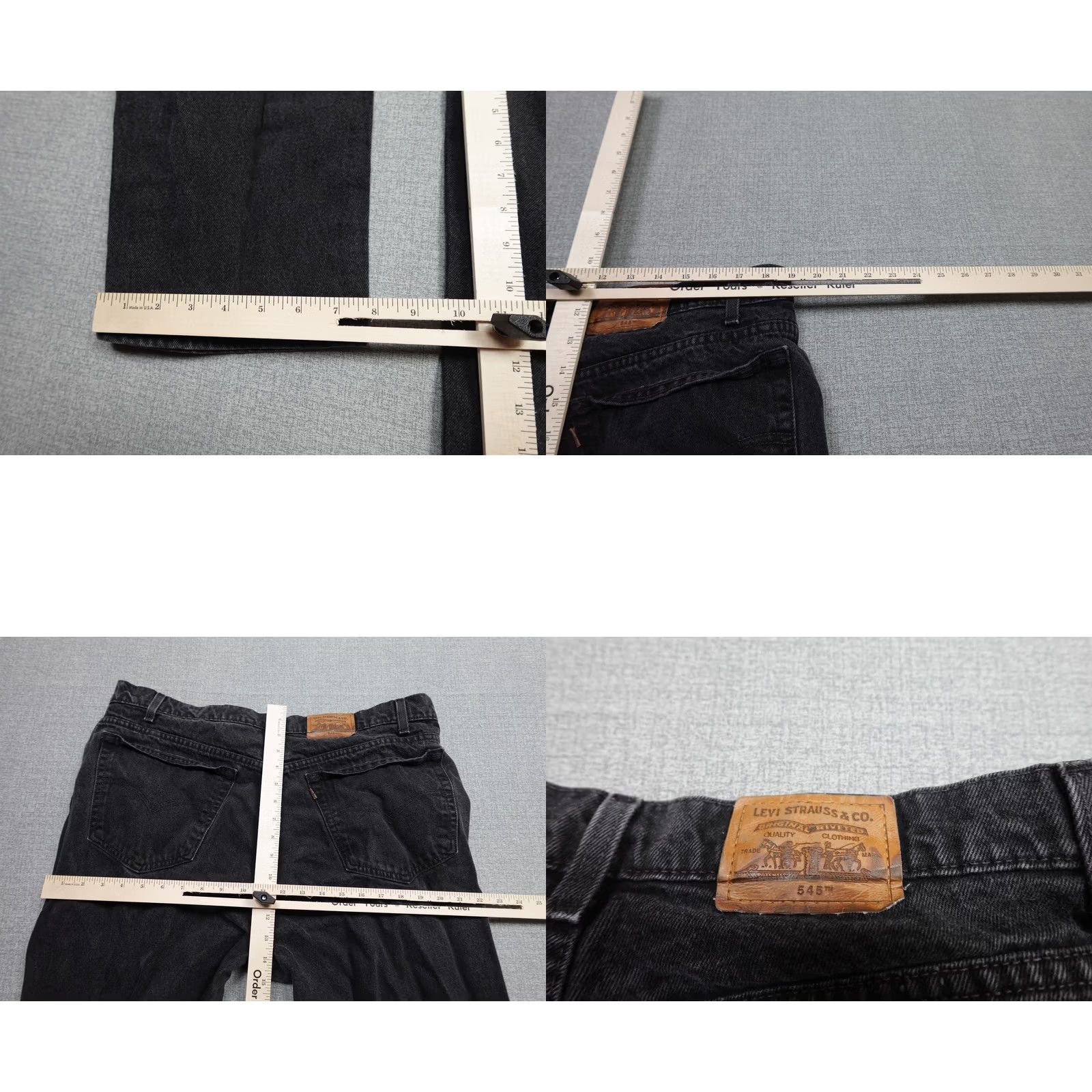 Levi's VINTAGE Levi's 545 Jeans Mens 38x30 Black Loose Fit Straight Leg Denim Pants Jeans Mens 38 30 Denims 545 Loose 90s Theme Classic Zipper YKK Patch Size US 38 / EU 54 - 8 Thumbnail