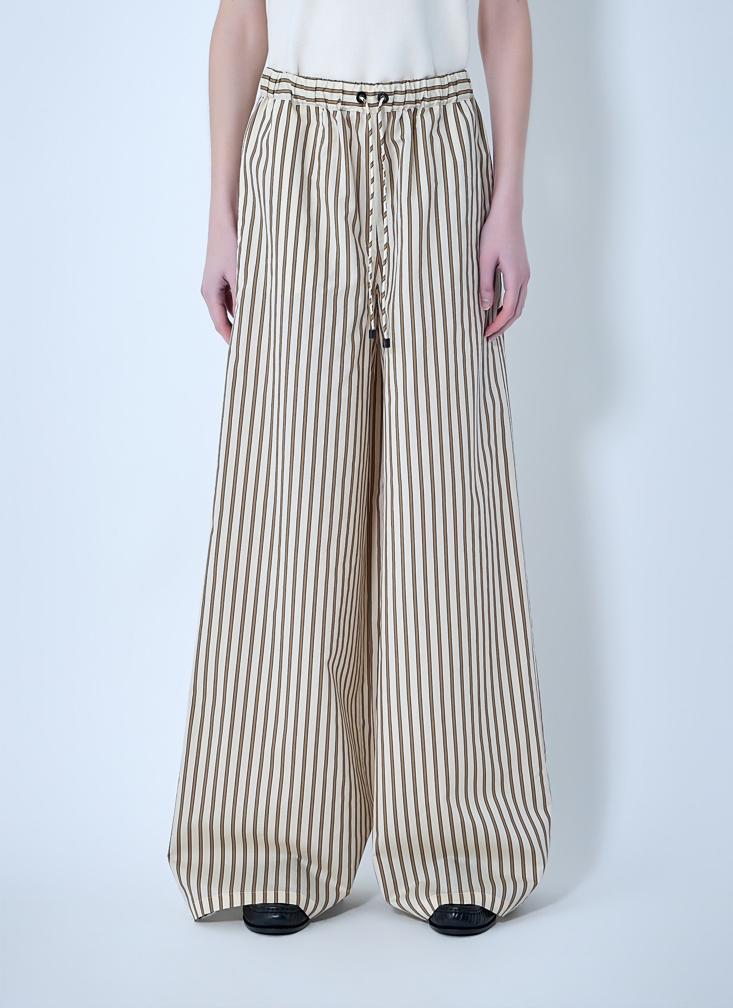 Max Mara Wide-Leg Drawstring Trousers Size 28" / US 6 / IT 42 - 1 Thumbnail