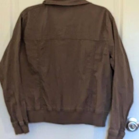 Vintage Womens Brown Utility Bomber Jacket Zip Snap Front Lightweight Minimalist L Size L / US 10 / IT 46 - 6 Thumbnail