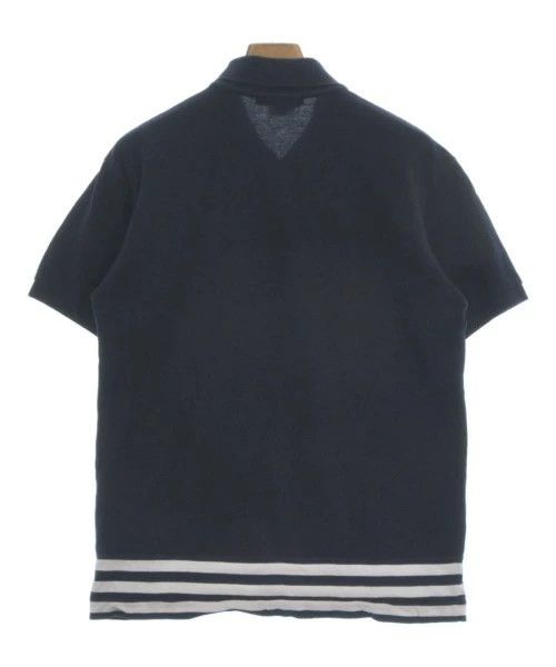 Comme des Garcons Homme Deux Polo Cotton Half Button Short Sleeve Border Hem Navy Blue Size US M / EU 48-50 / 2 - 2 Thumbnail