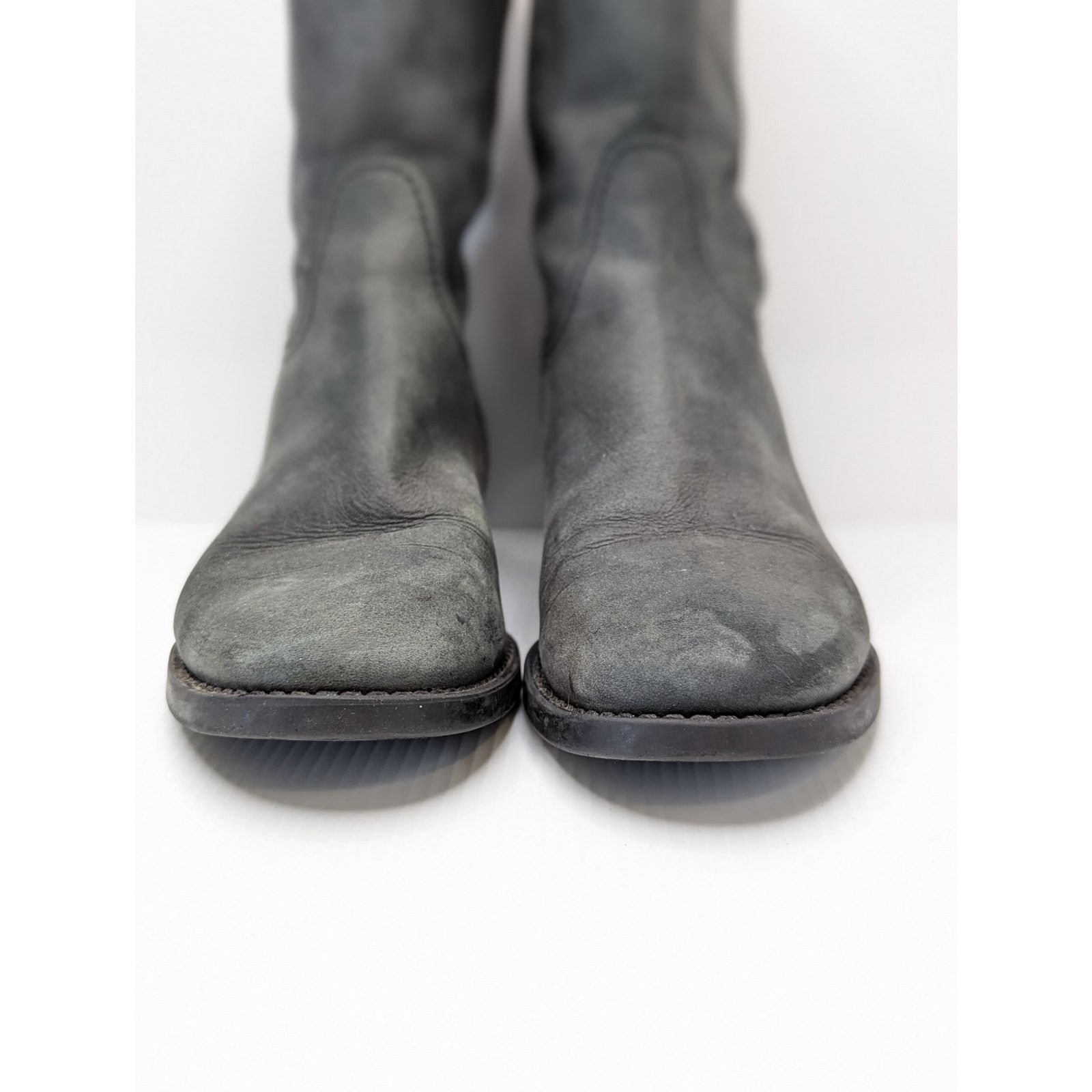 J.Crew Leather side zip heeled ankle boot sz 7 dark grey leather Size US 7 / IT 37 - 3 Thumbnail