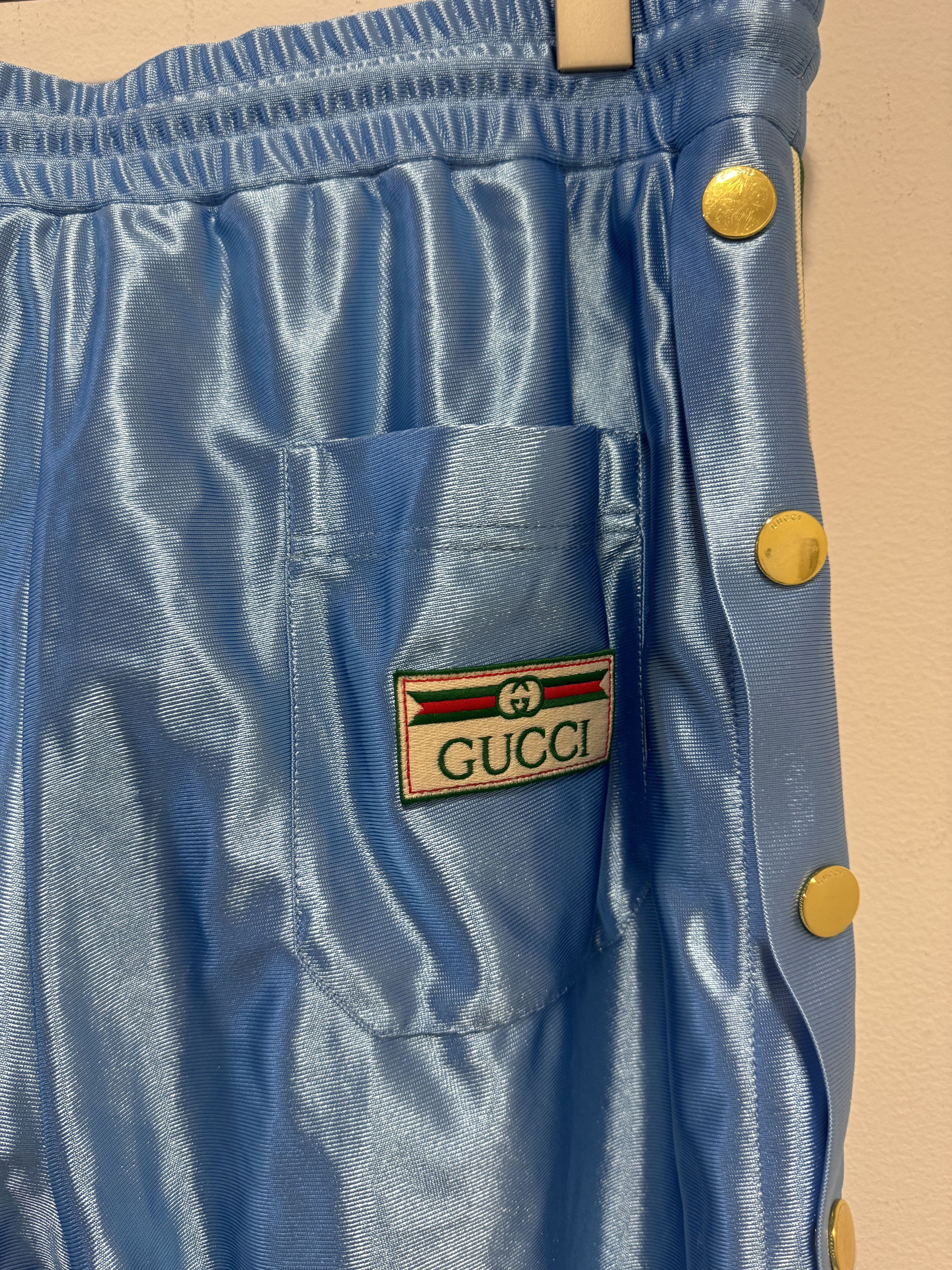 Gucci Gucci Tapered Webbing-Trimmed Satin-Jersey Track Pants Size US 34 / EU 50 - 8 Thumbnail