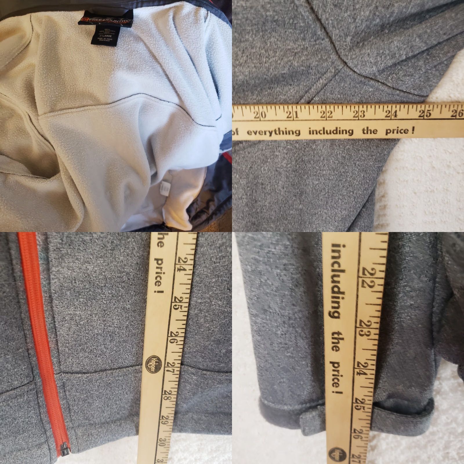 Free Country Free Country Jacket Mens XL Gray Full Zip Outdoor Performance Pockets Shirt/Coat (Jacket) Size US XL / EU 56 / 4 - 10 Thumbnail