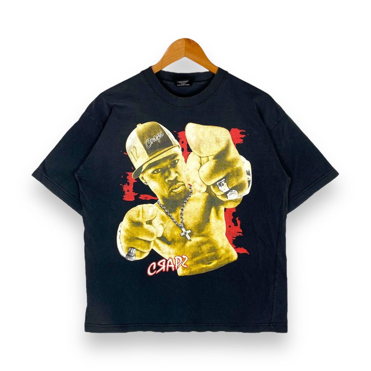 image of Functional Craps 50 Cent Rapper Hip-Hop Tee in Black, Men's (Size Large)