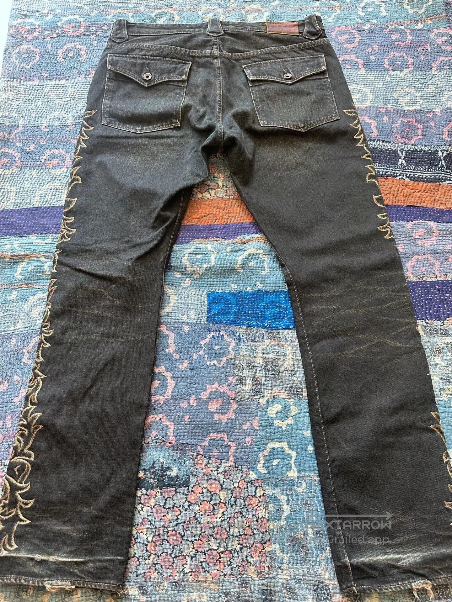 RRL Ralph Lauren rrl vintage embroidered denim pants. Size US 34 / EU 50 - 2 Thumbnail
