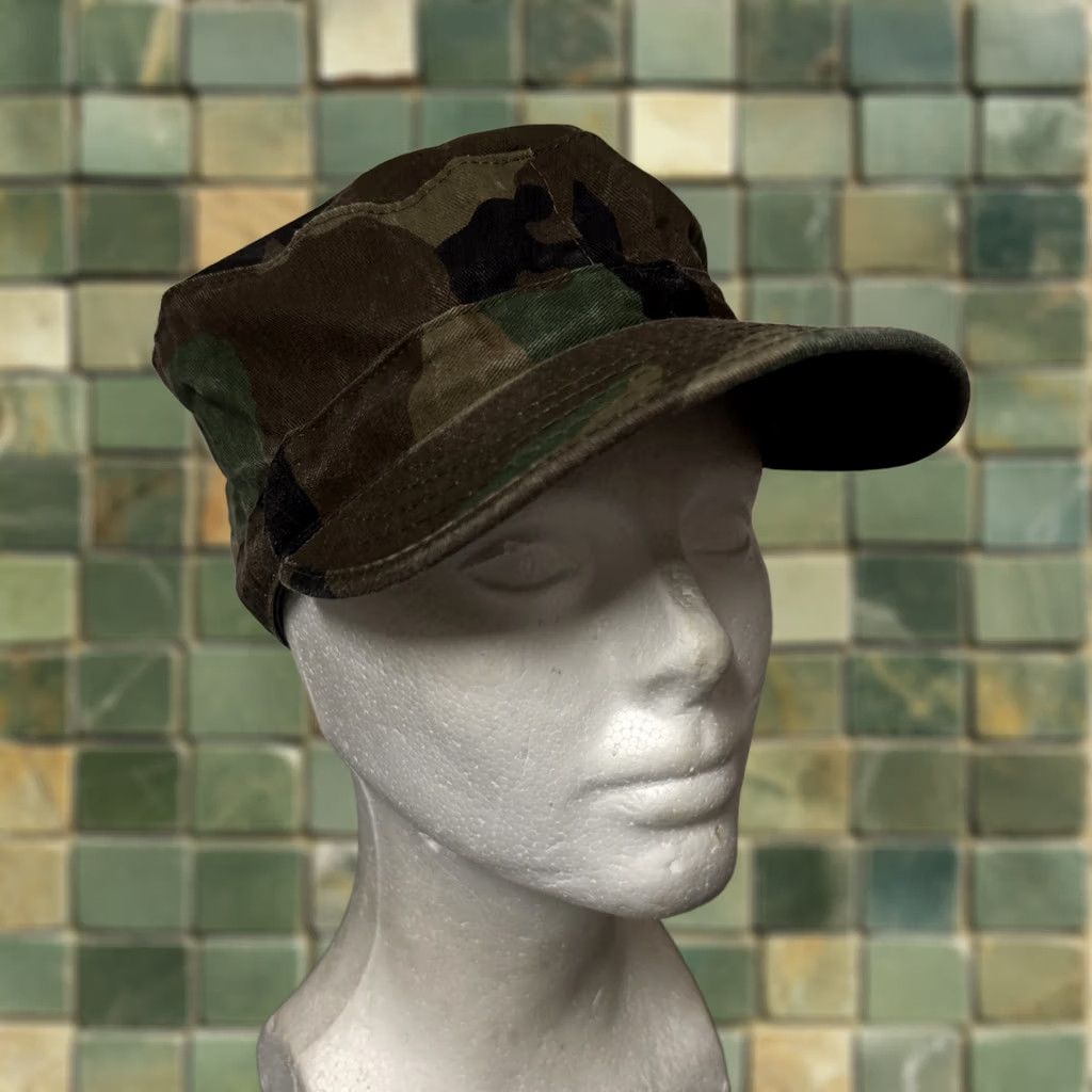 Vintage Military Combat Cap Hat Woodland Camo BDU Small (7) US Military Issue Size ONE SIZE - 1 Thumbnail