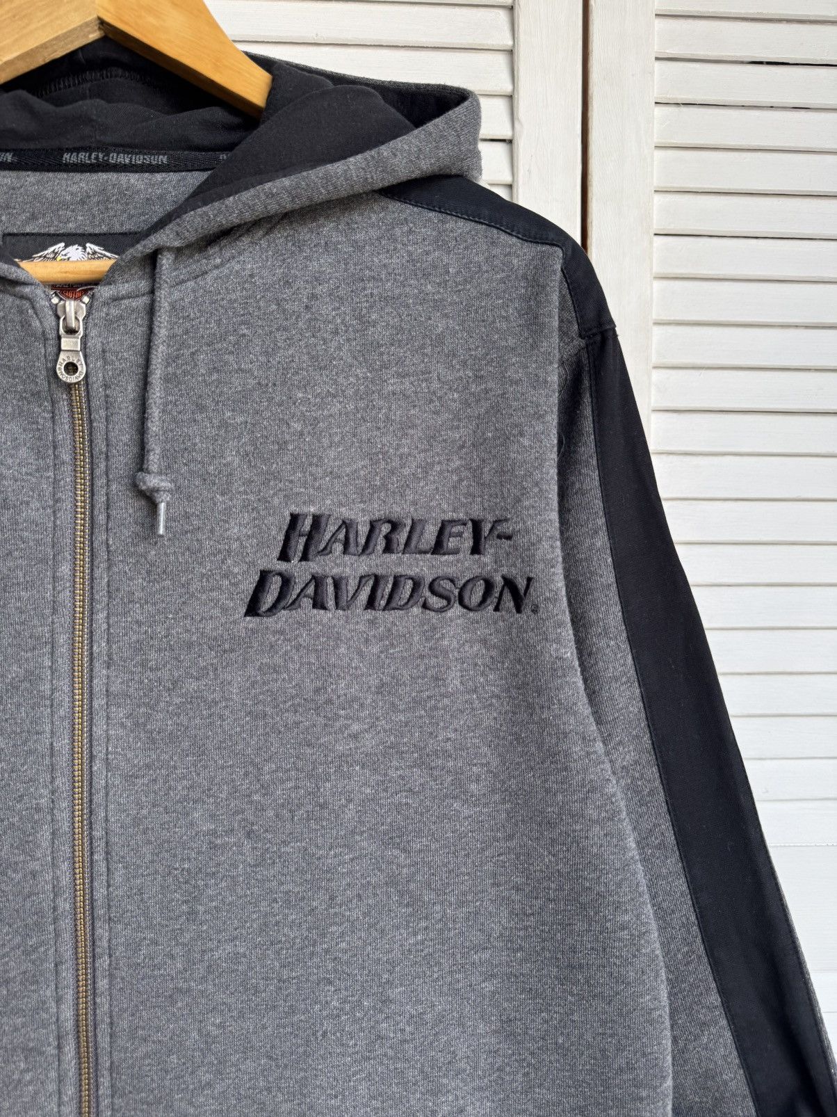 Harley Davidson Vintage Harley Davidson Big Logo Black Zip Up Hoodie Size US S / EU 44-46 / 1 - 5 Thumbnail