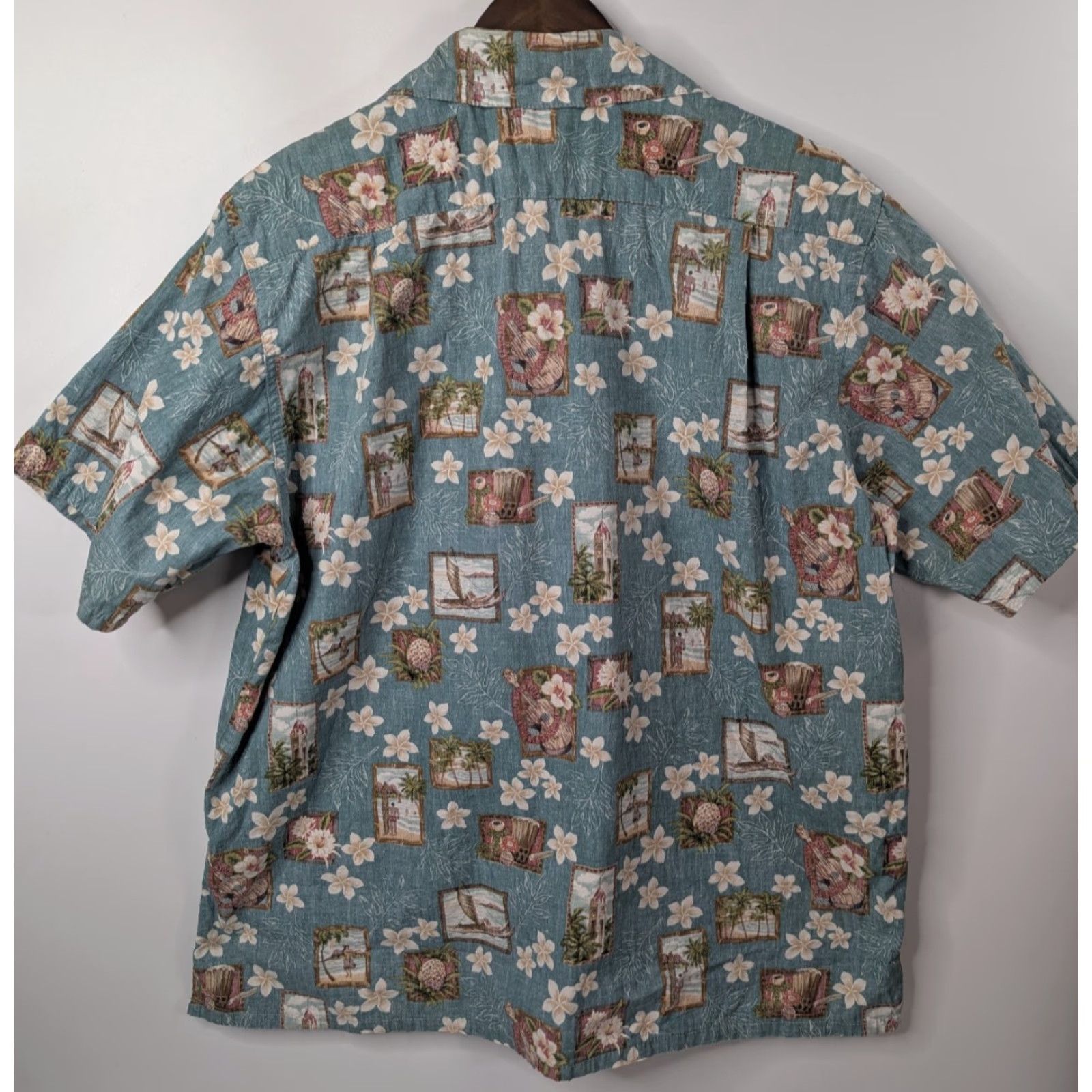 Vivobarefoot VTG Go Barefoot Shirt Men's L Collared Floral Hawaiian Reverse Loop Collar Surf Blue Vintage Hawaii Beachwear Size US L / EU 52-54 / 3 - 3 Thumbnail