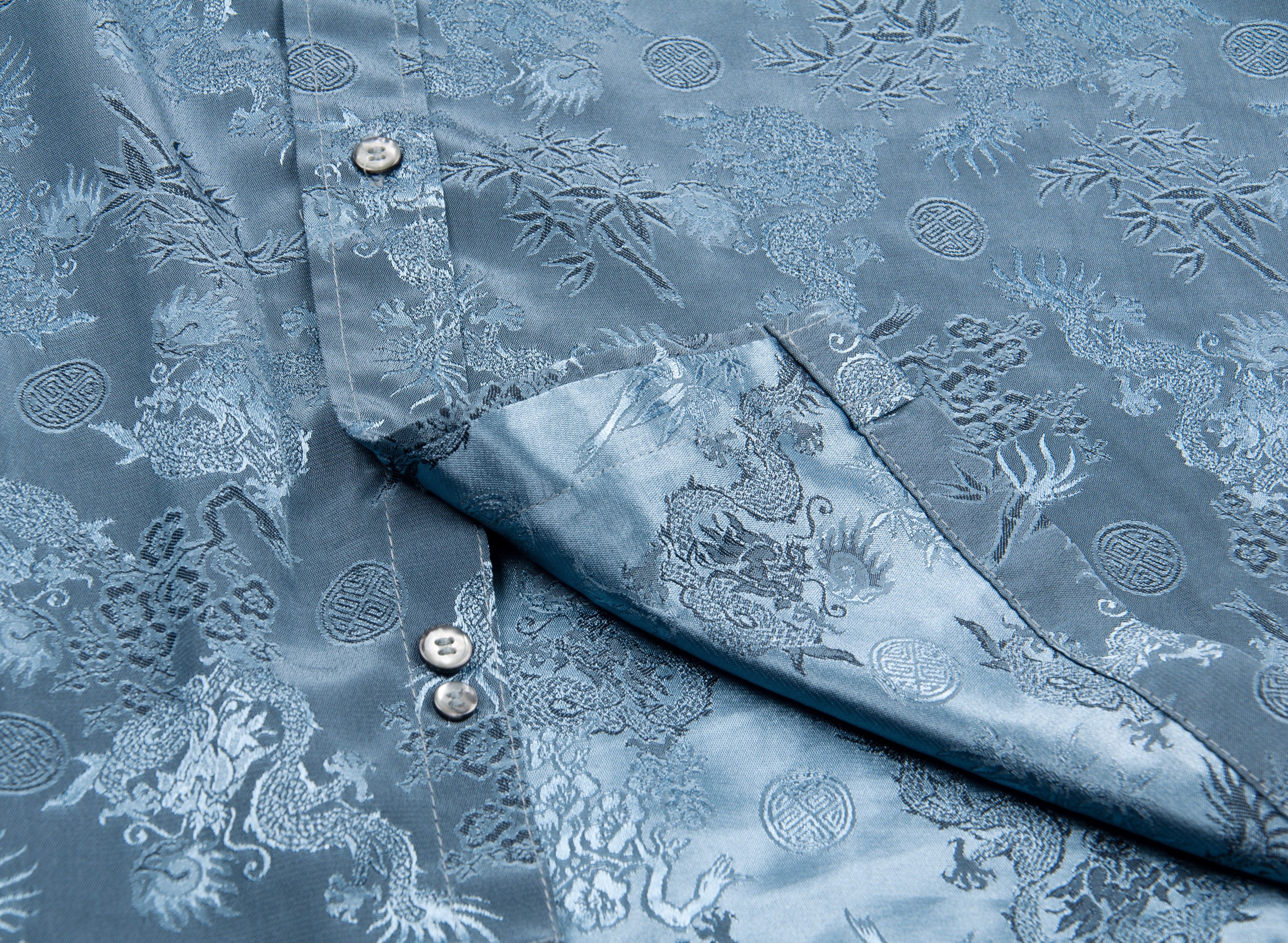 Japanese Brand × Vintage Vintage 90's Dragon Pattern Japanese Long Sleeve Shirt Size US L / EU 52-54 / 3 - 5 Thumbnail