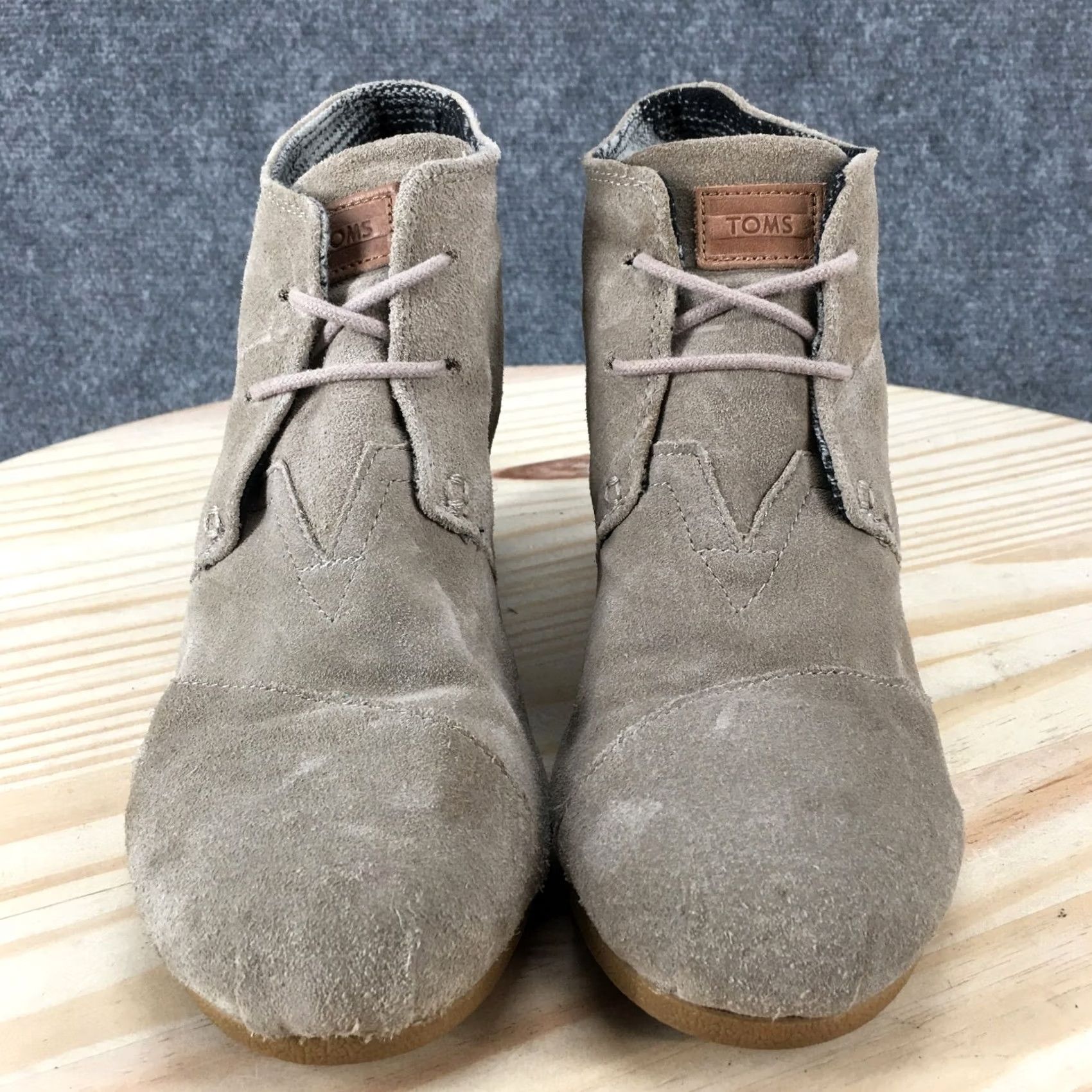 Toms TOMS Boots Womens 9 Casual Ankle Booties Wedge Heels Brown Suede Lace Up Bootie Womens Casual Boots 9 Brown Suede Lace Up Size US 9 / IT 39 - 7 Thumbnail