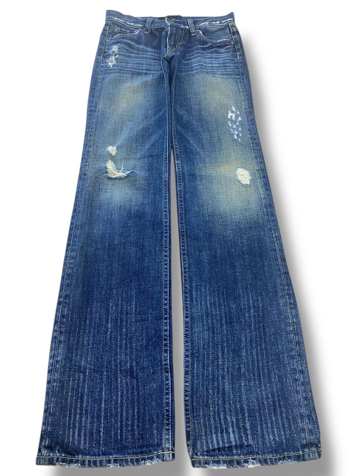 Camel Sweet Camel Blue Wash Distressed Style Straight Leg Jeans Size US 28 / EU 44 - 1 Thumbnail