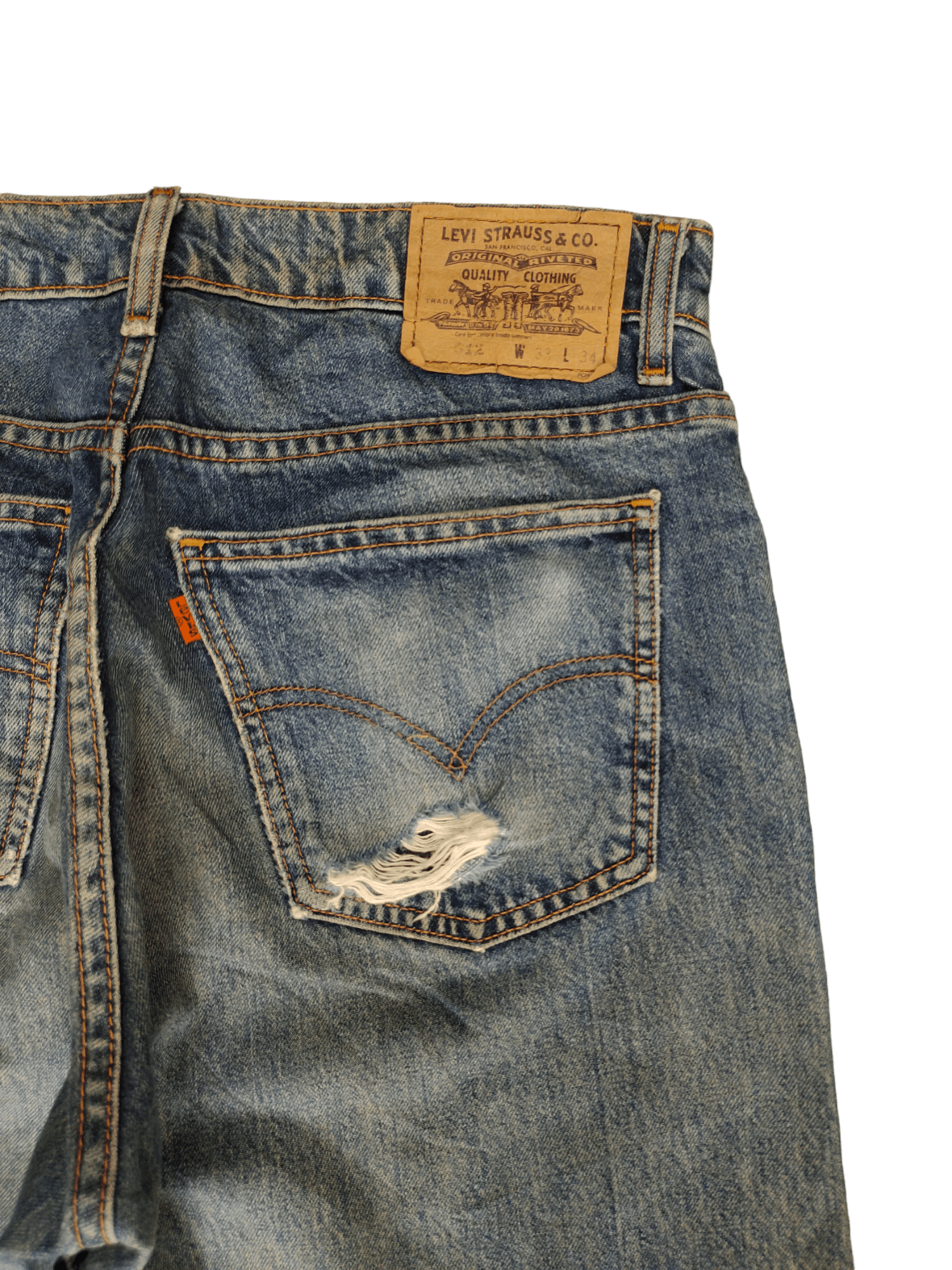Levi's Vintage Levis 612 Orange Tab Distress Faded Wash Jeans Size US 33 - 13 Thumbnail
